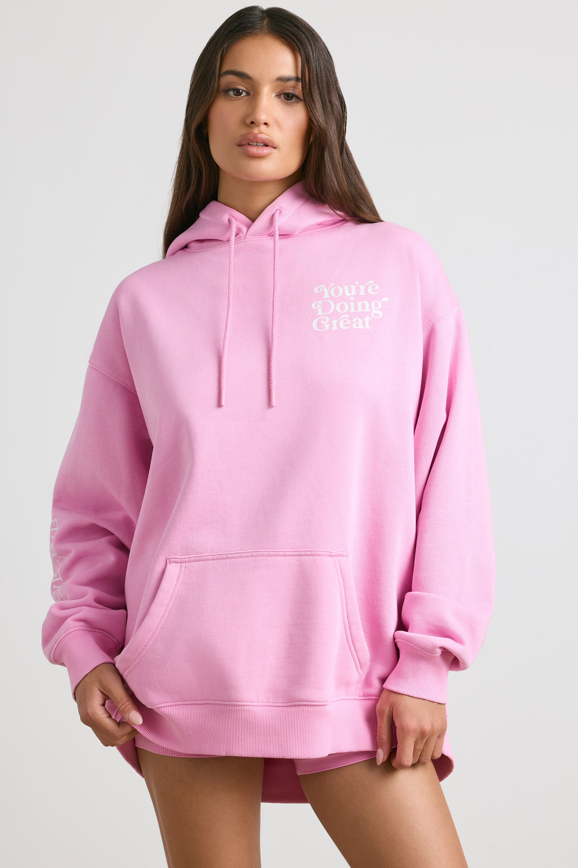 Sunday Love Oversized Hoodie in Bubblegum Pink Bo Tee