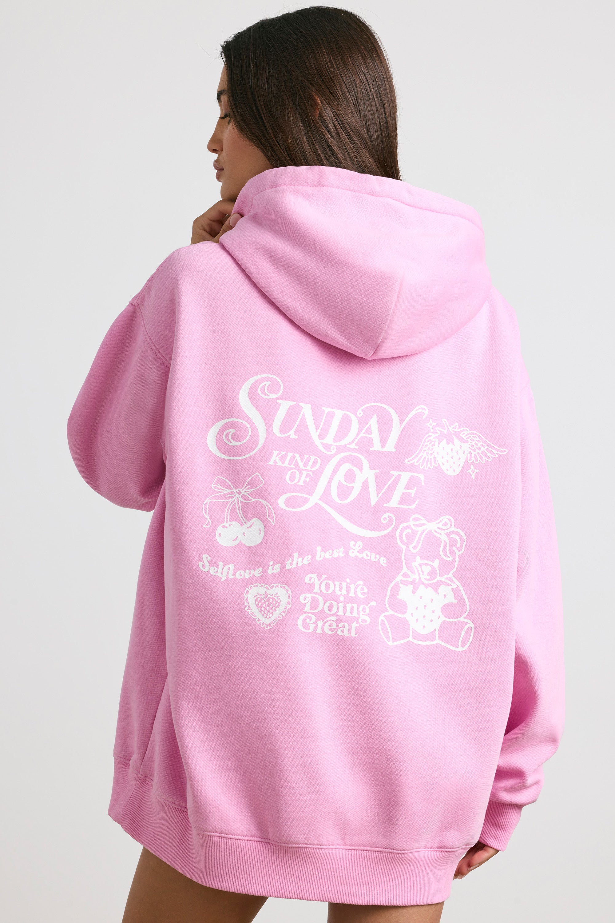 Sunday Love - Oversized Hoodie in Bubblegum Pink