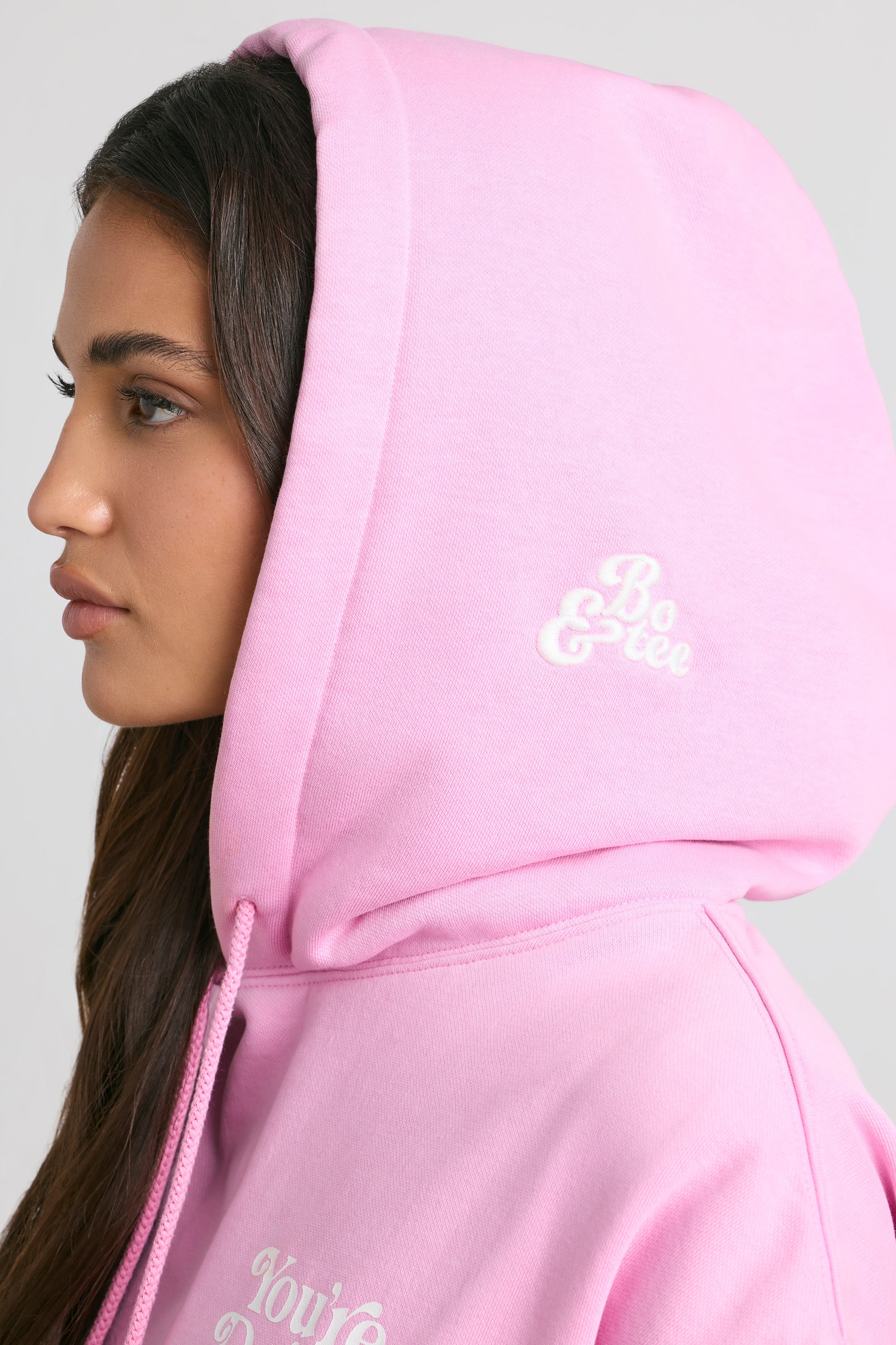 Sunday Love Oversized Hoodie in Bubblegum Pink