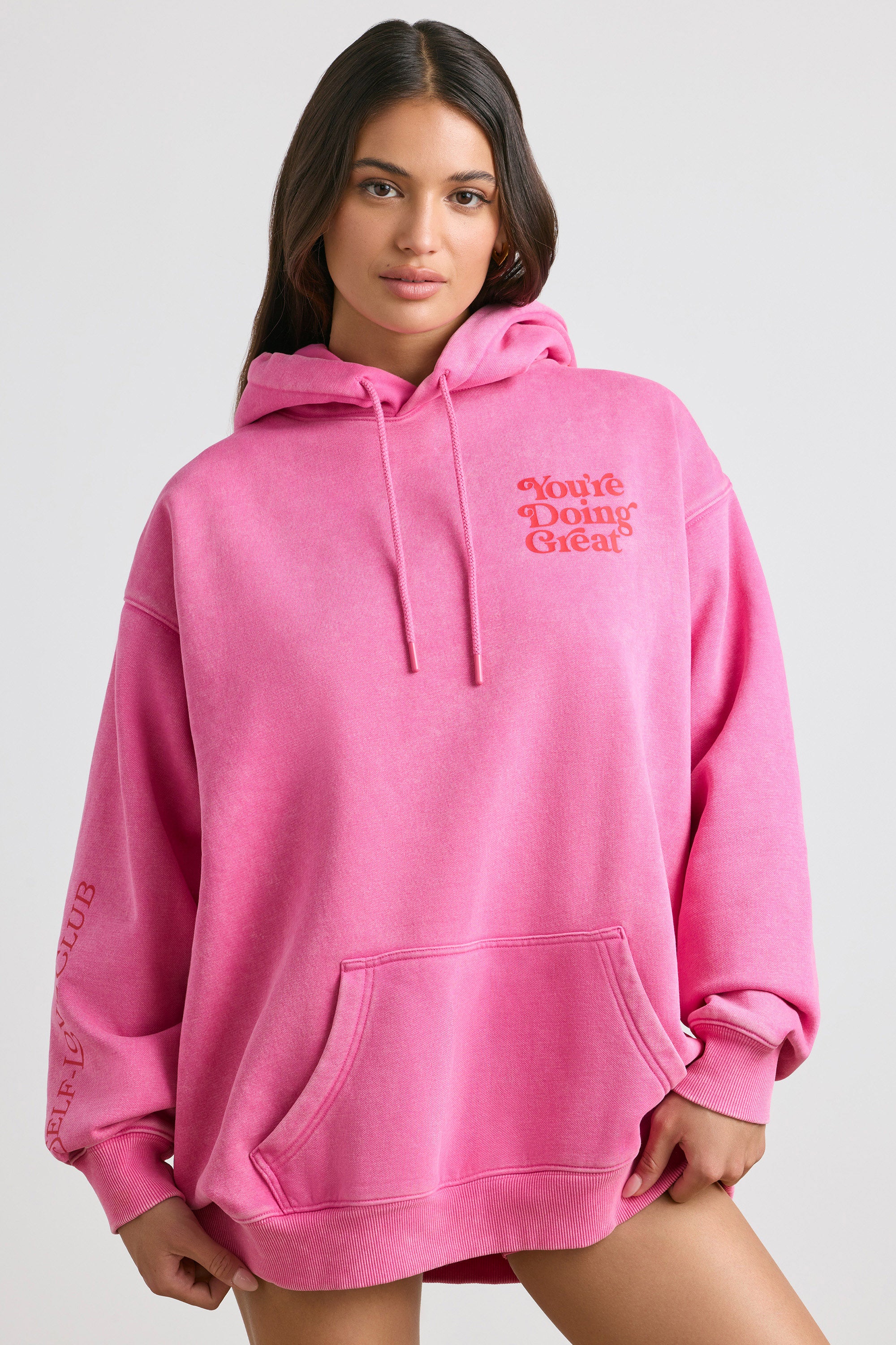 Sunday Love - Oversized Hoodie in Hot Pink