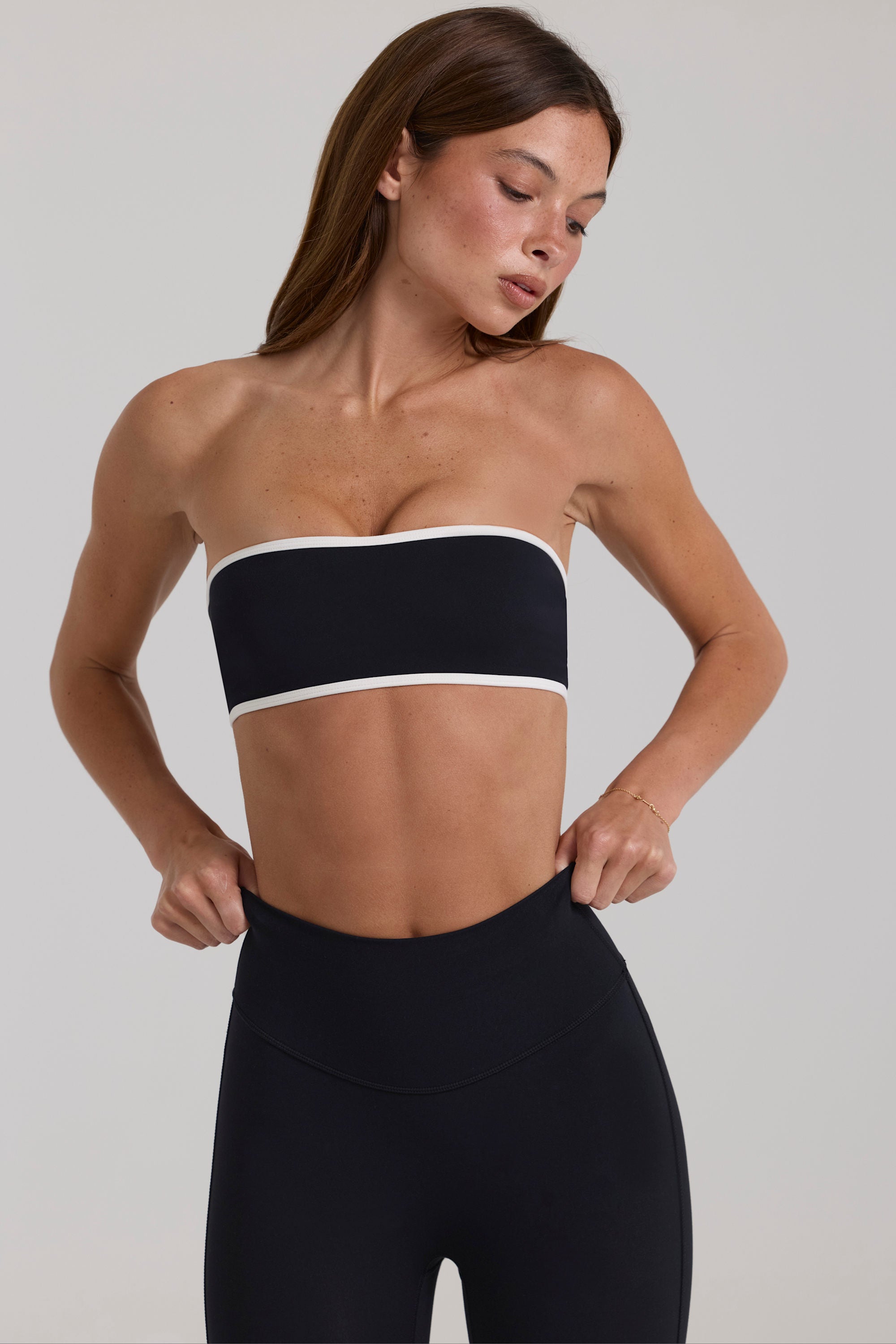 Soft Active Bandeau Sports Bra in Black
