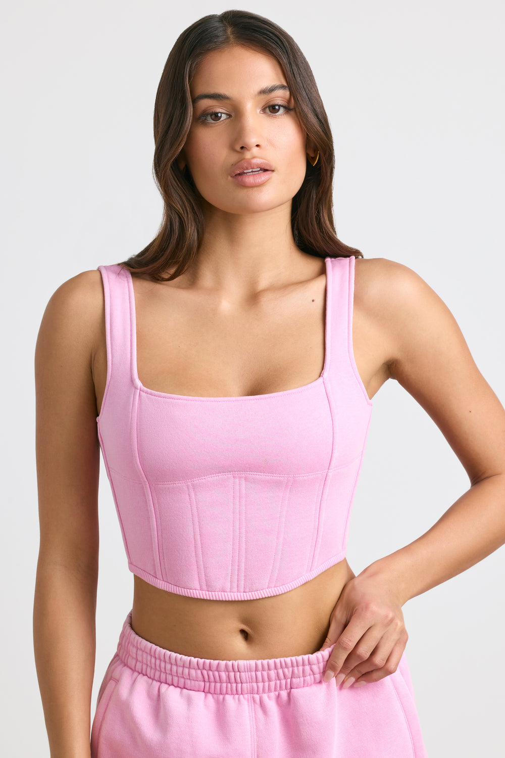 Resist You Pink Lace Bustier Top