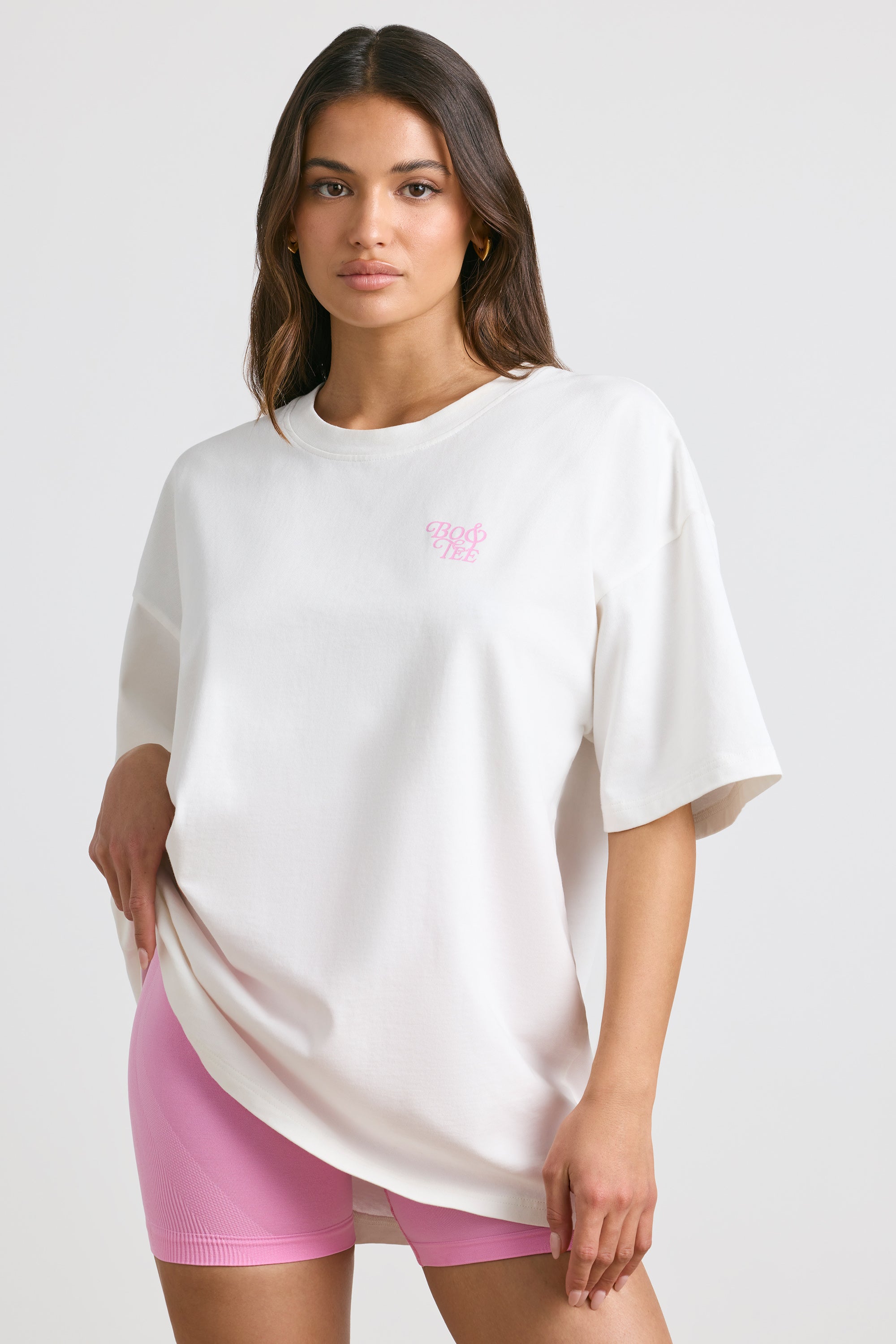 Angel Energy - Oversized Short-Sleeve T-shirt in White