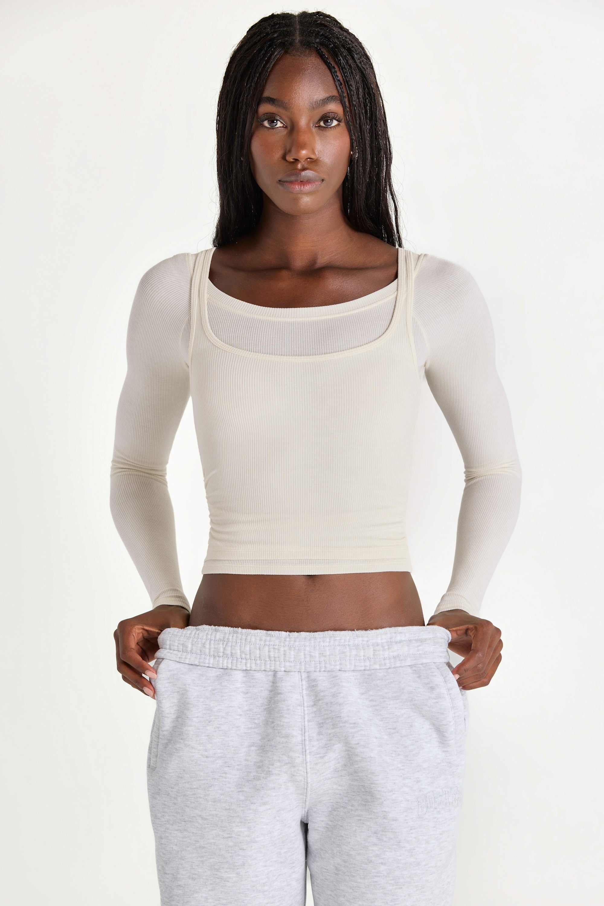 Modal Layered Top in Ivory