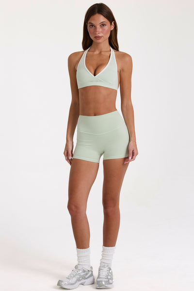 Soft Active Mini Shorts in Sage Marl
