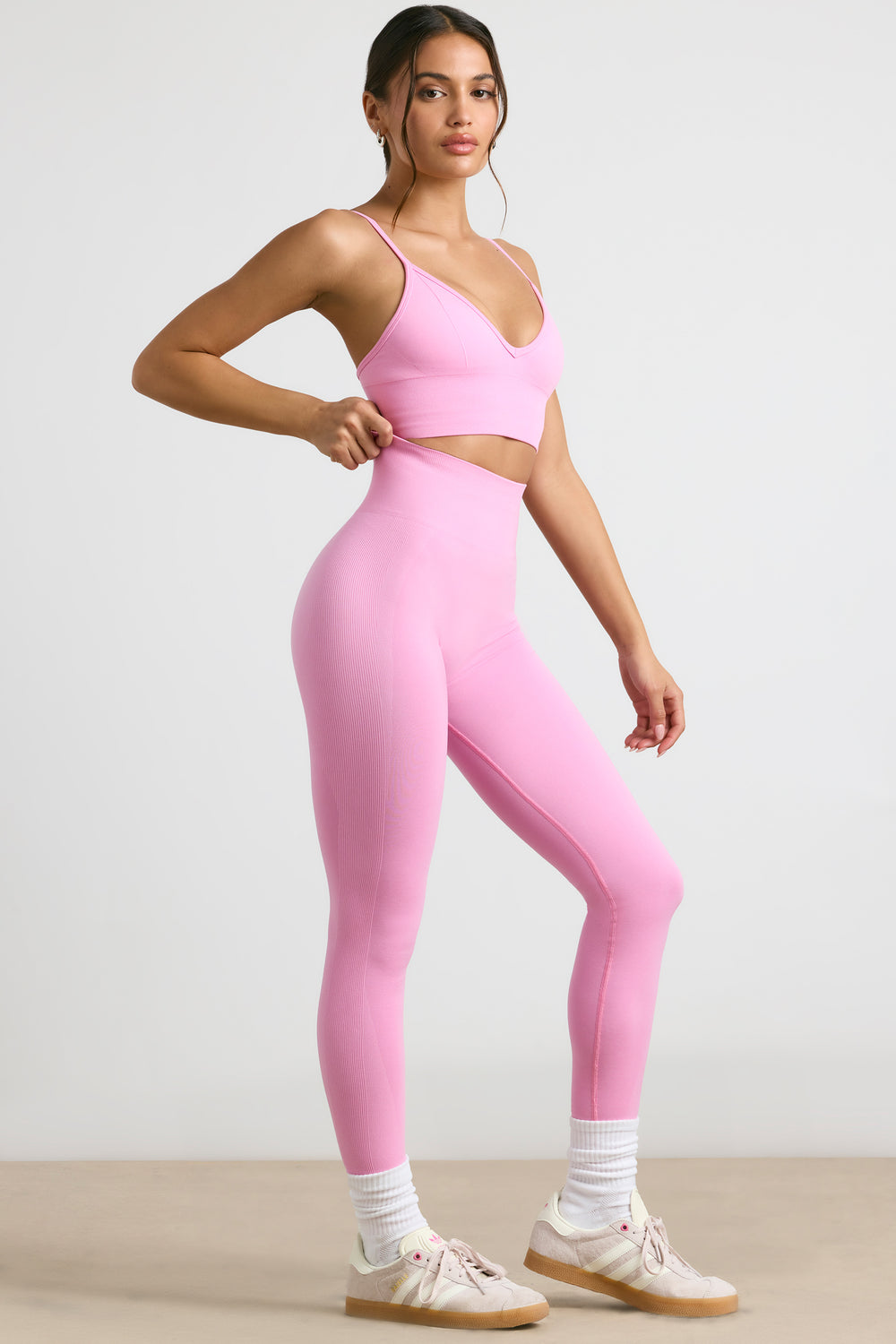 Crush High-Waist Define Luxe Mini Shorts in Hot Pink