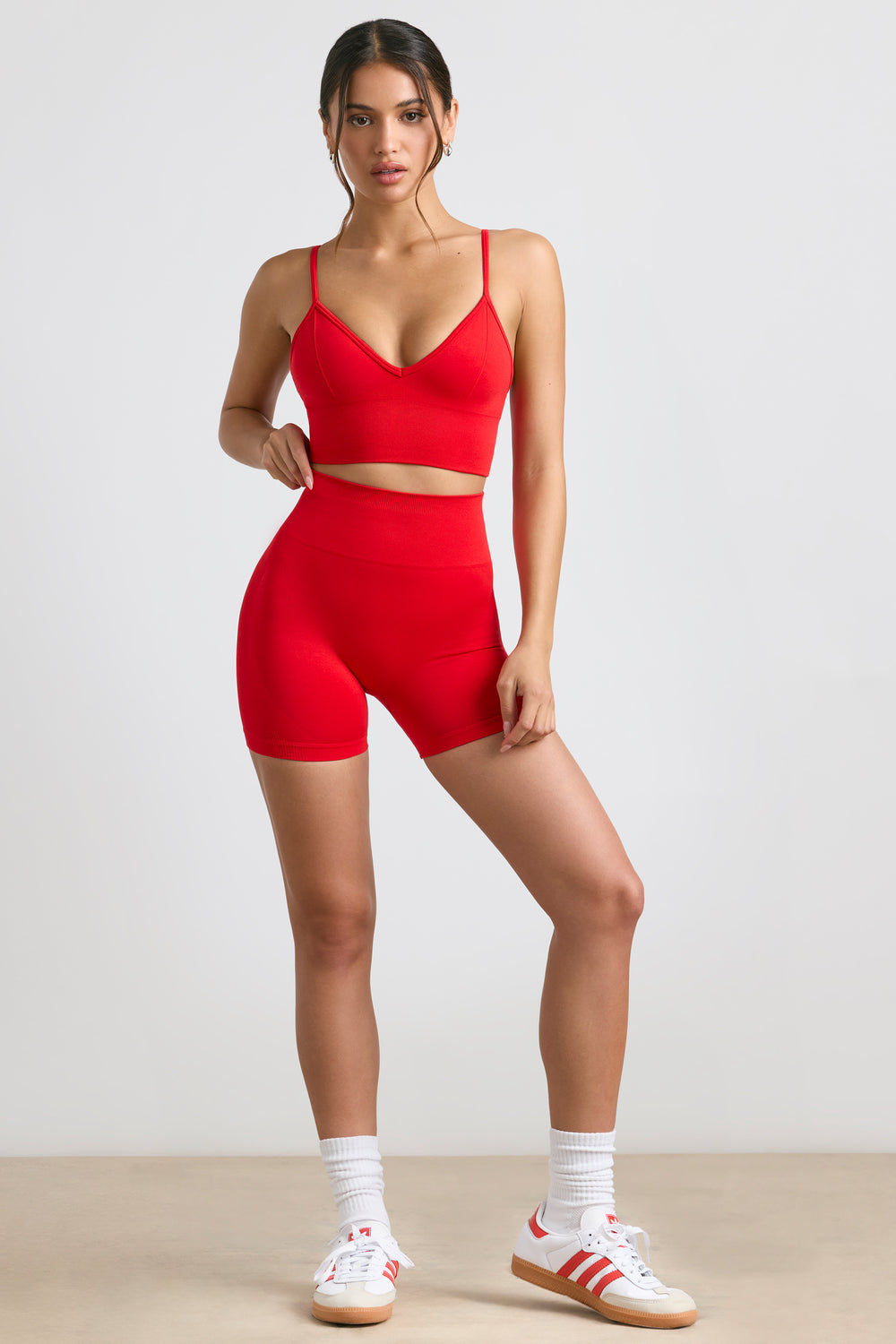 Admired High-Waist Define Luxe Leggings in Red