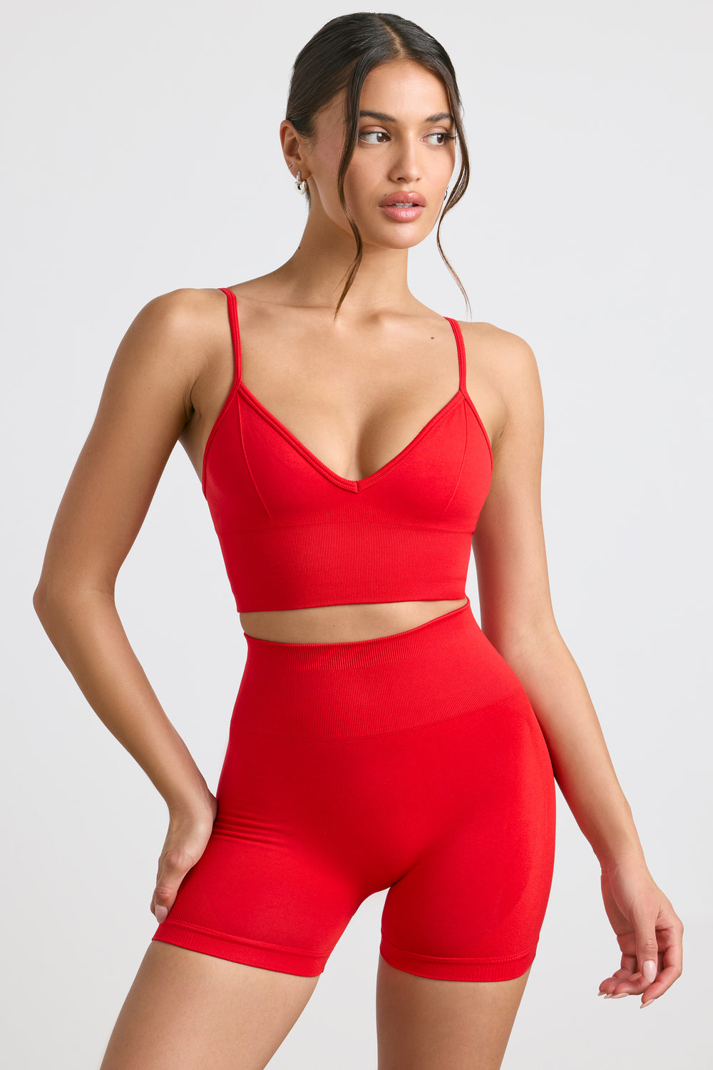 Admired High-Waist Define Luxe Leggings in Red