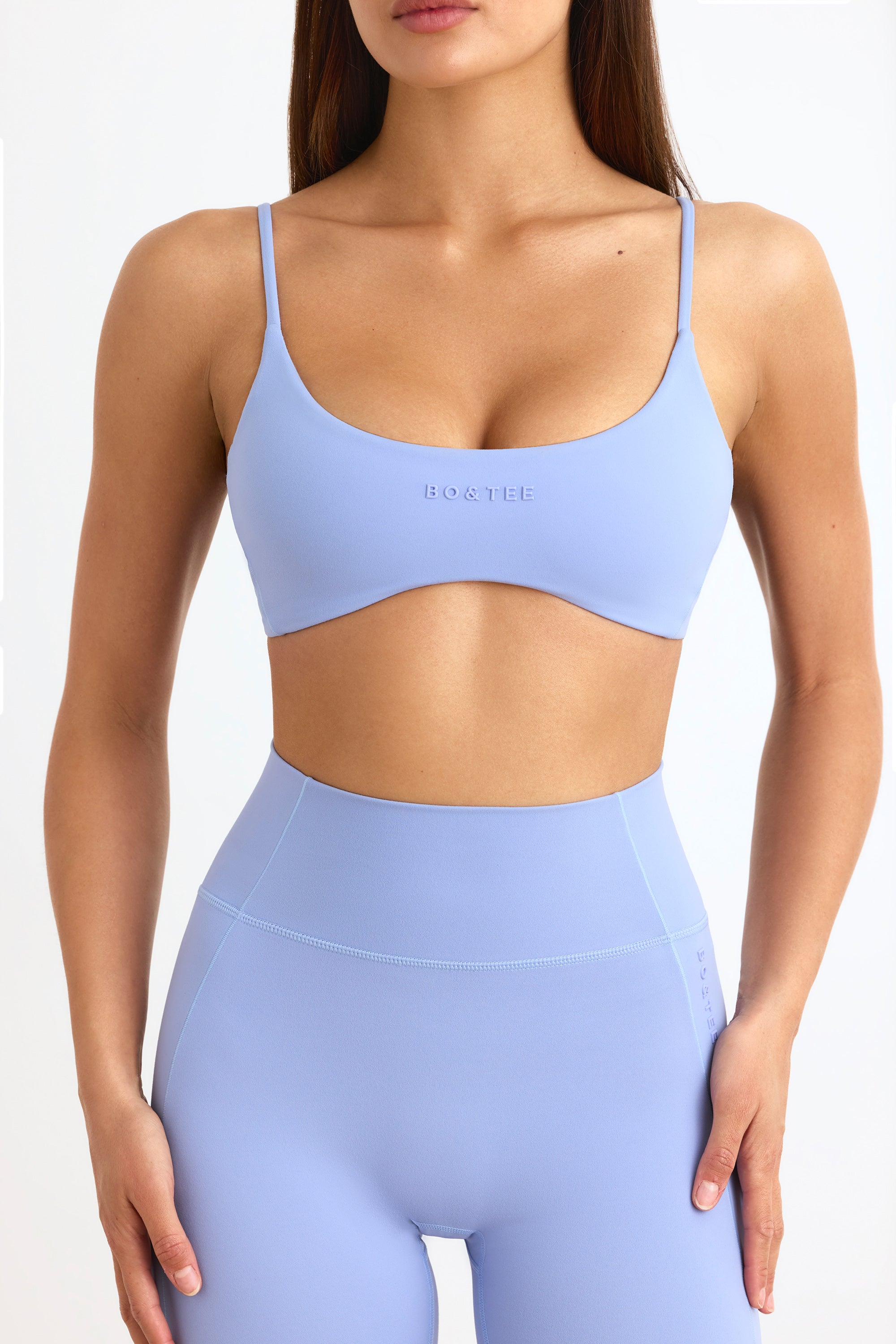 Soft Active Sports Bra in Lavender Blue Bo Tee