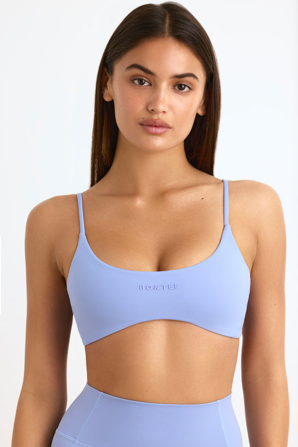 Cotton Sports Bra Non-Padded Color Blue & White For Gym Pack of 2 Size M 