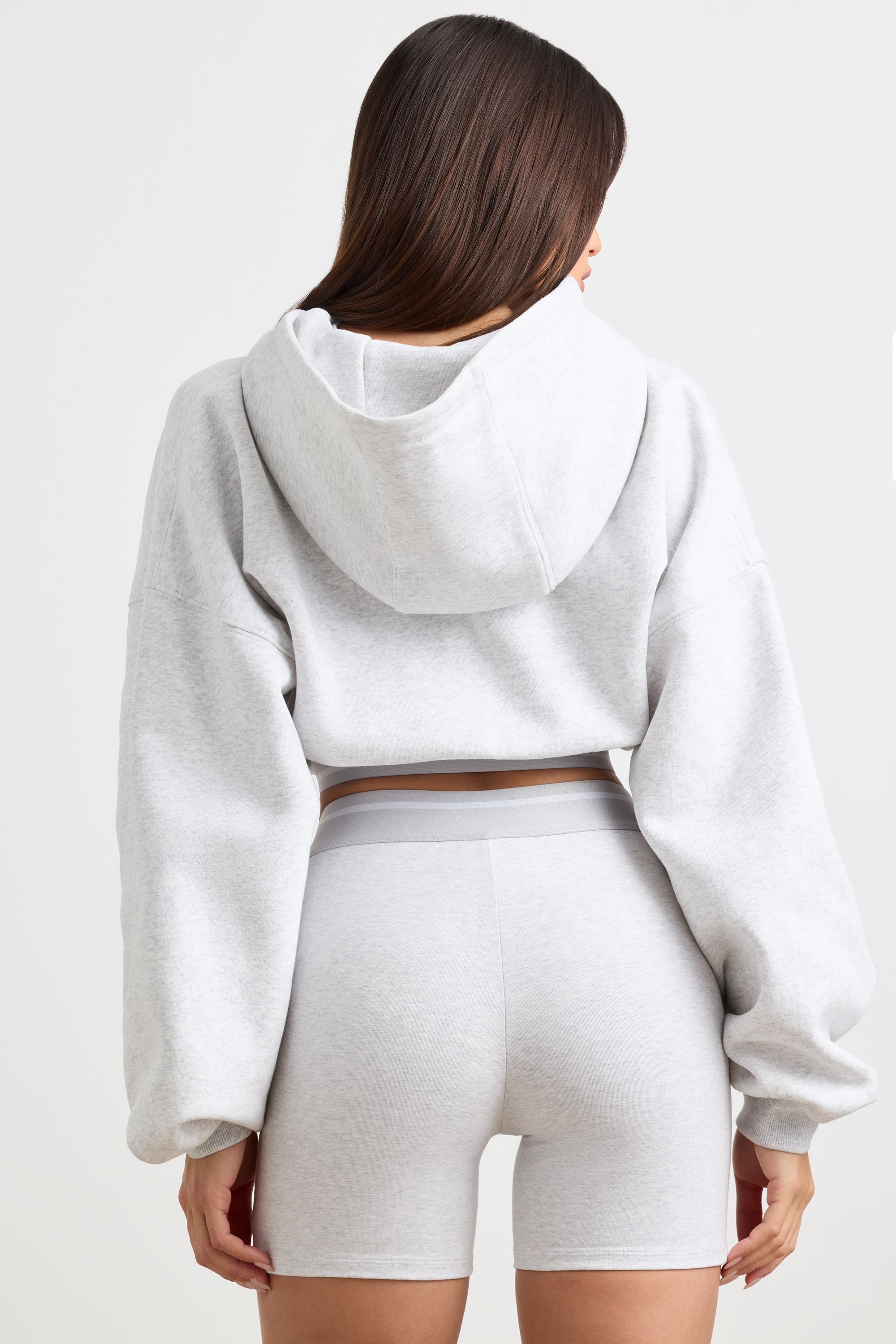 Pause - Cropped Hoodie in Grey Marl