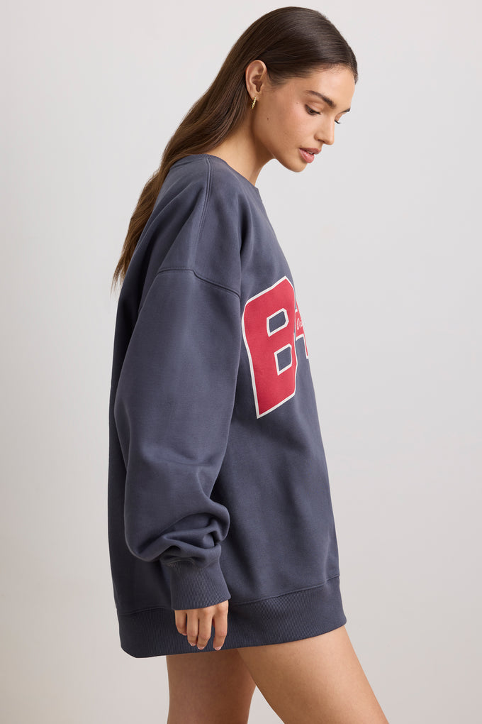 Classic - Oversized Crew Neck Sweatshirt in Slate