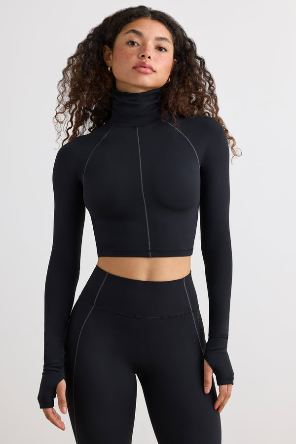 Women's Sports Workout Zip Up Long Sleeve Sweetshirt Fitted Crop Top