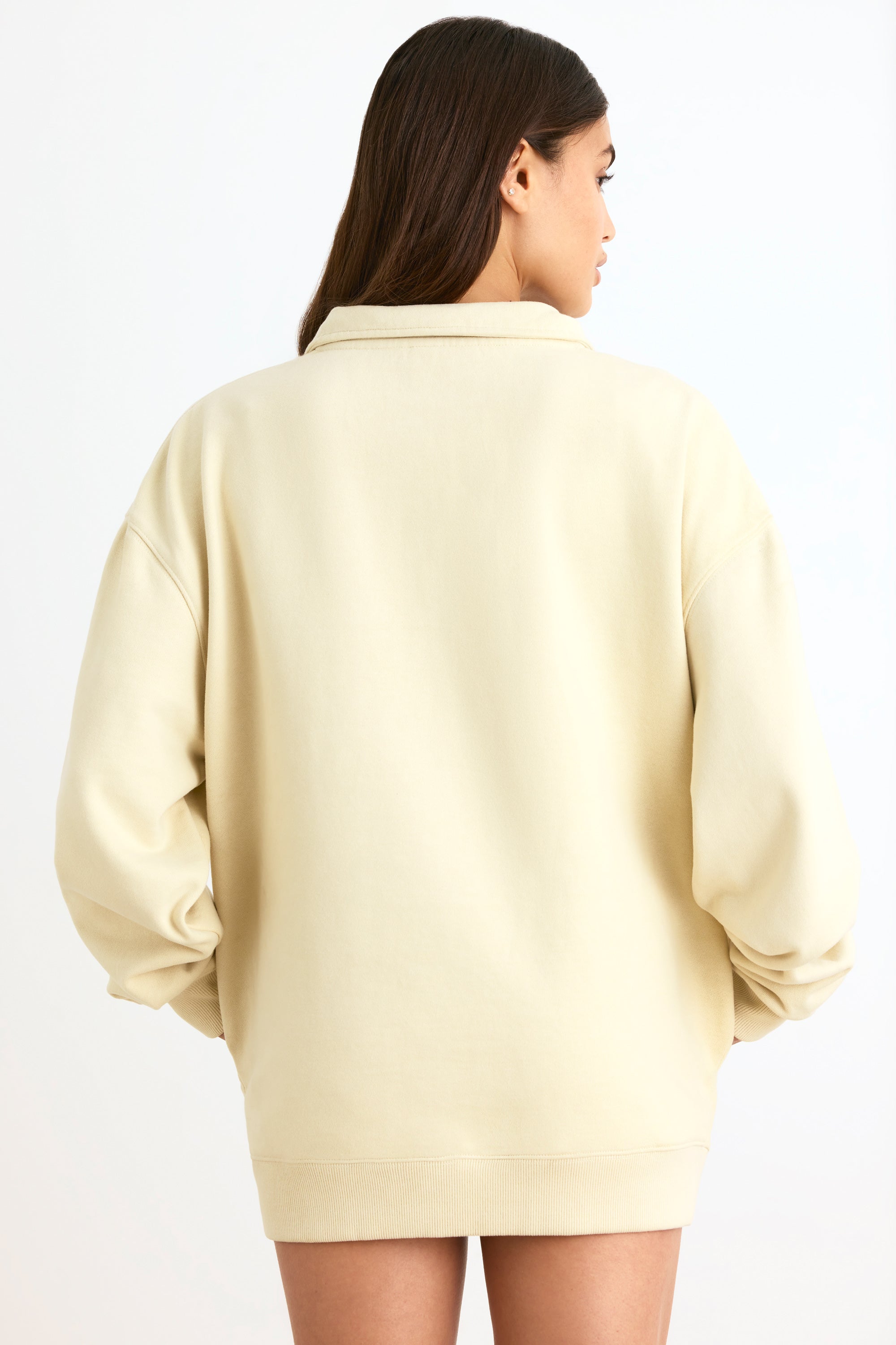 Quarter-Zip Sweatshirt in Bone