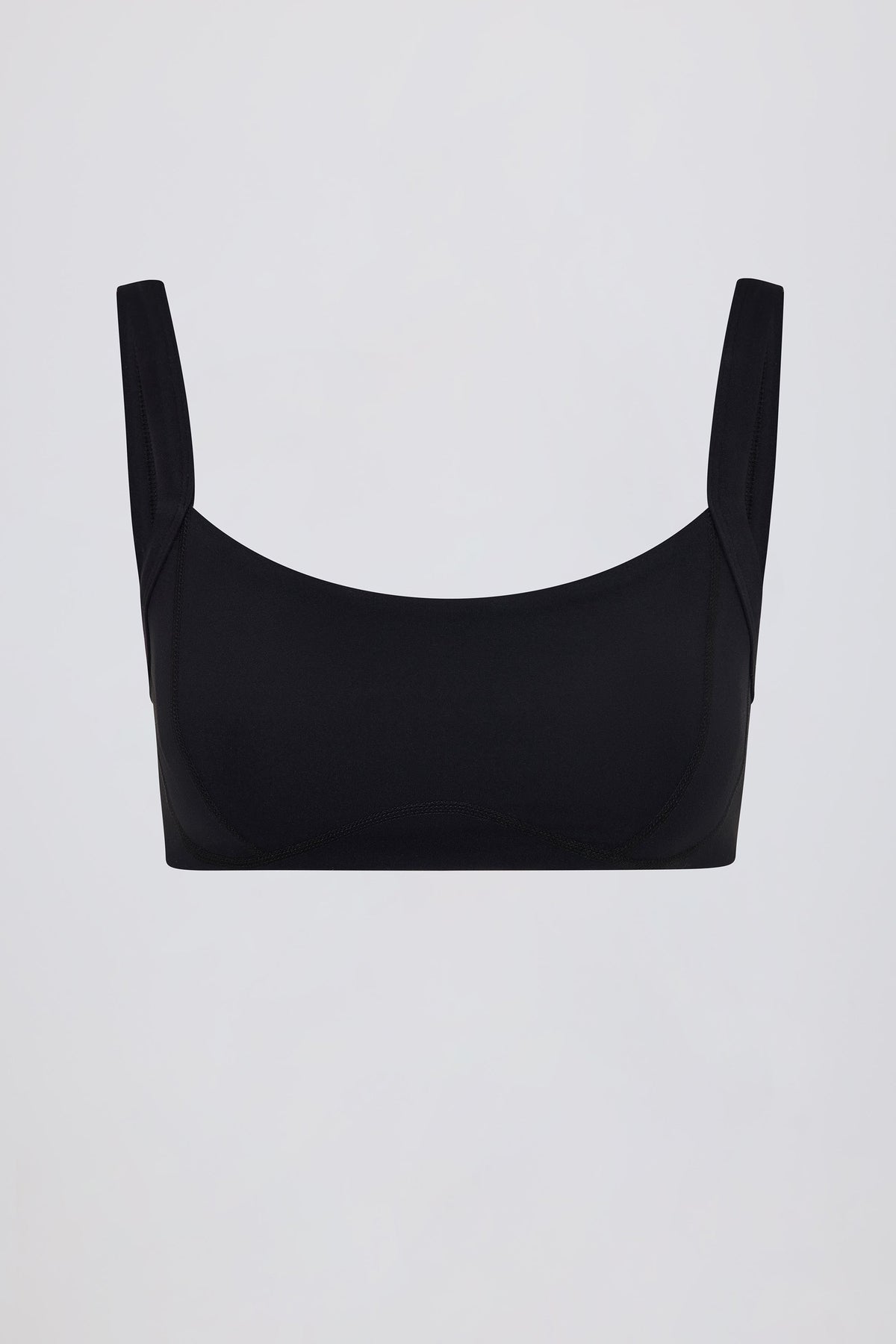 Soft Active Seam-Detail Sports Bra in Black