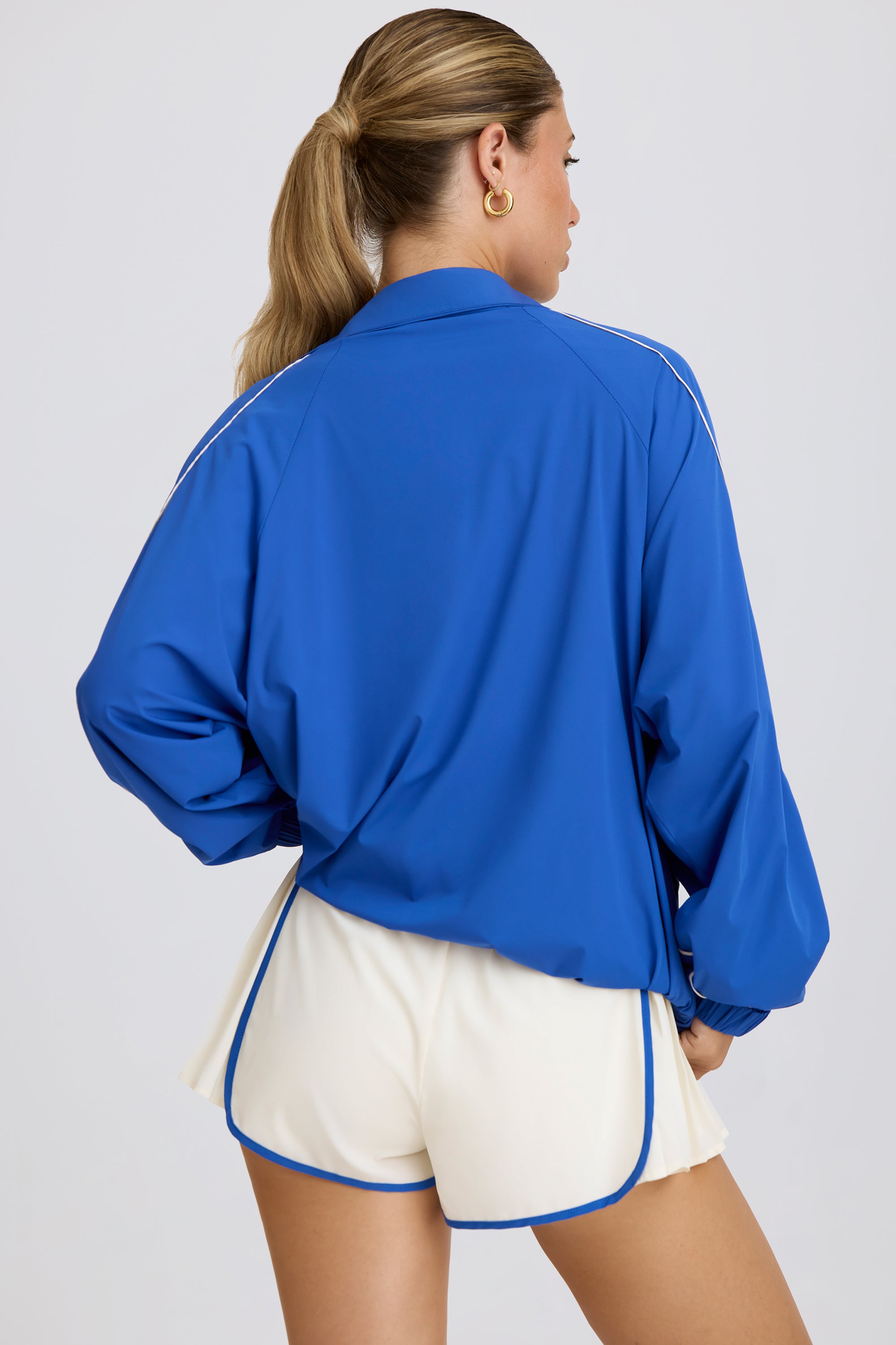 Oversized Track Jacket in Cobalt