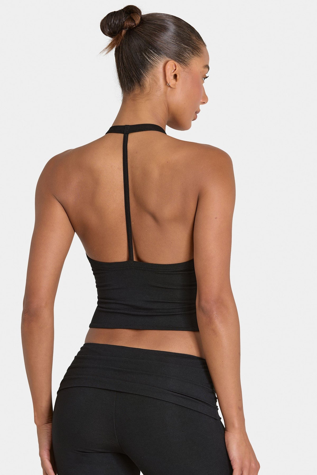 Bo+Tee model Kiele wearing the BT16359__Black Full Top in Black Modal fabric perfect for travel days