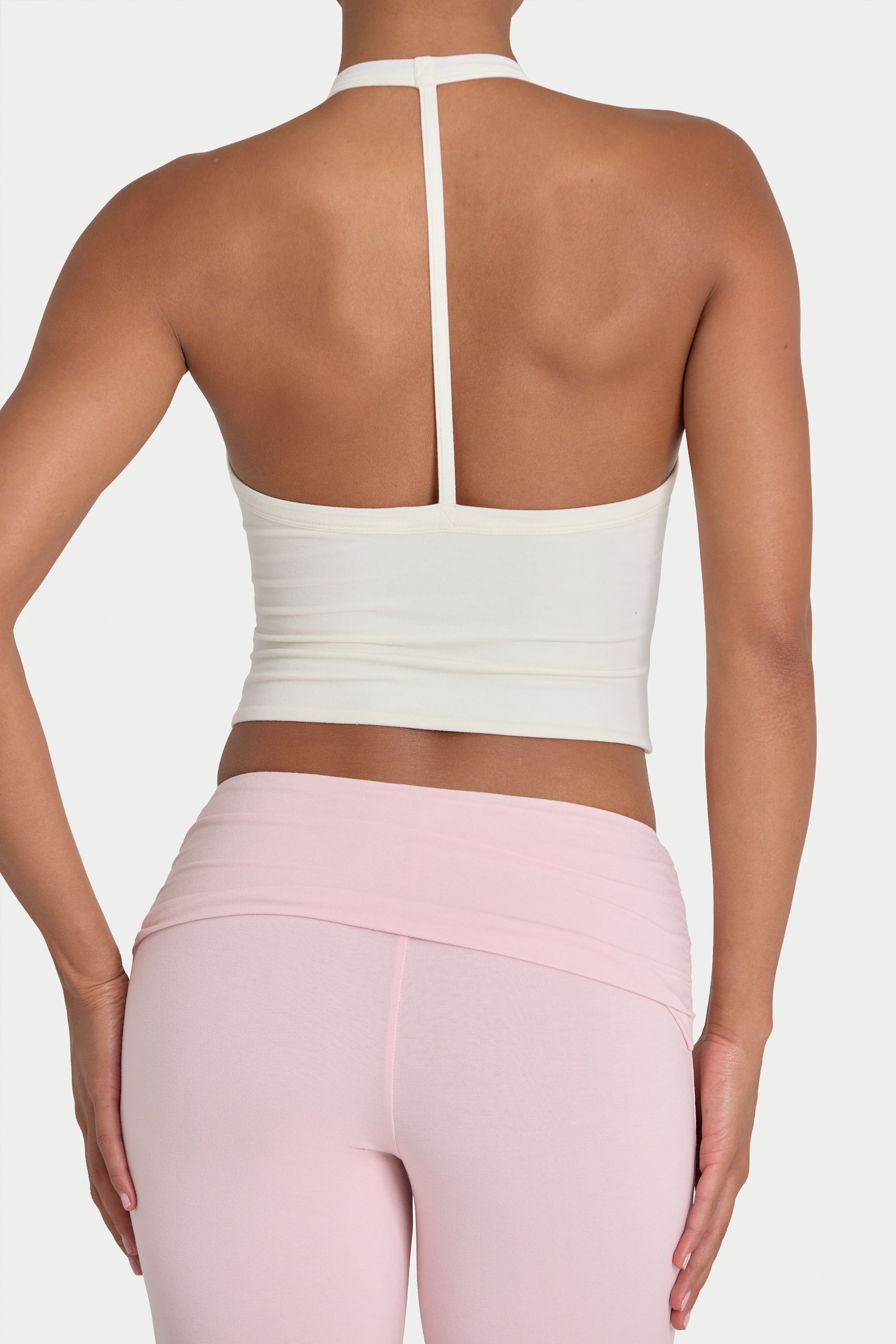 Bo+Tee model Kiele wearing the BT16359__Ivory Tops in Ivory Modal fabric perfect for running errands