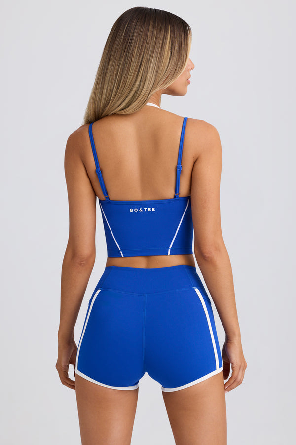 Soft Active Layered Cropped Tank Top in Cobalt Blue