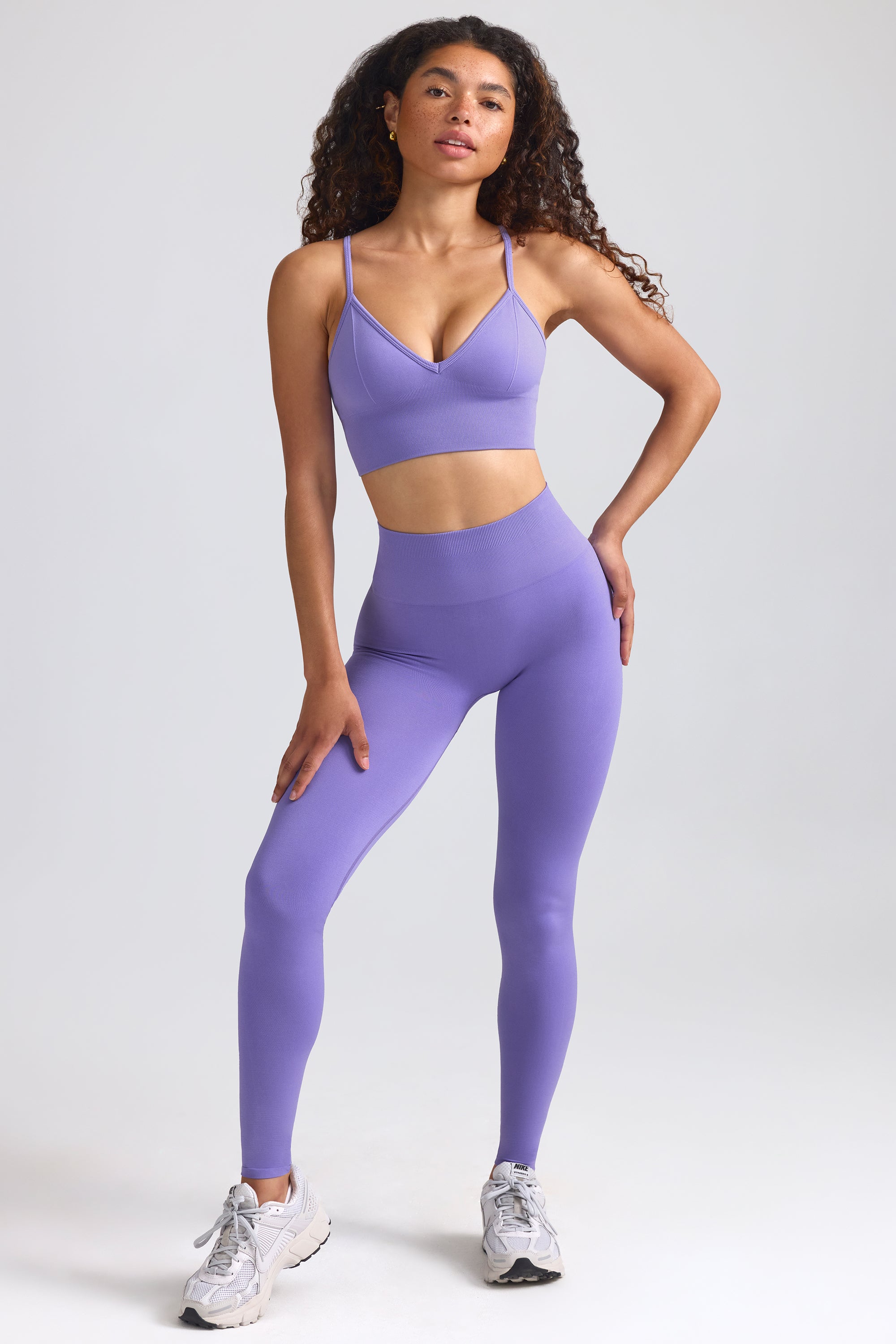 Define Luxe High Waist Leggings in Purple