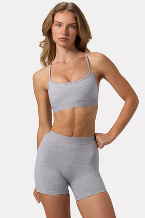 Soft Active Mini Shorts in Grey Marl – Bo+Tee