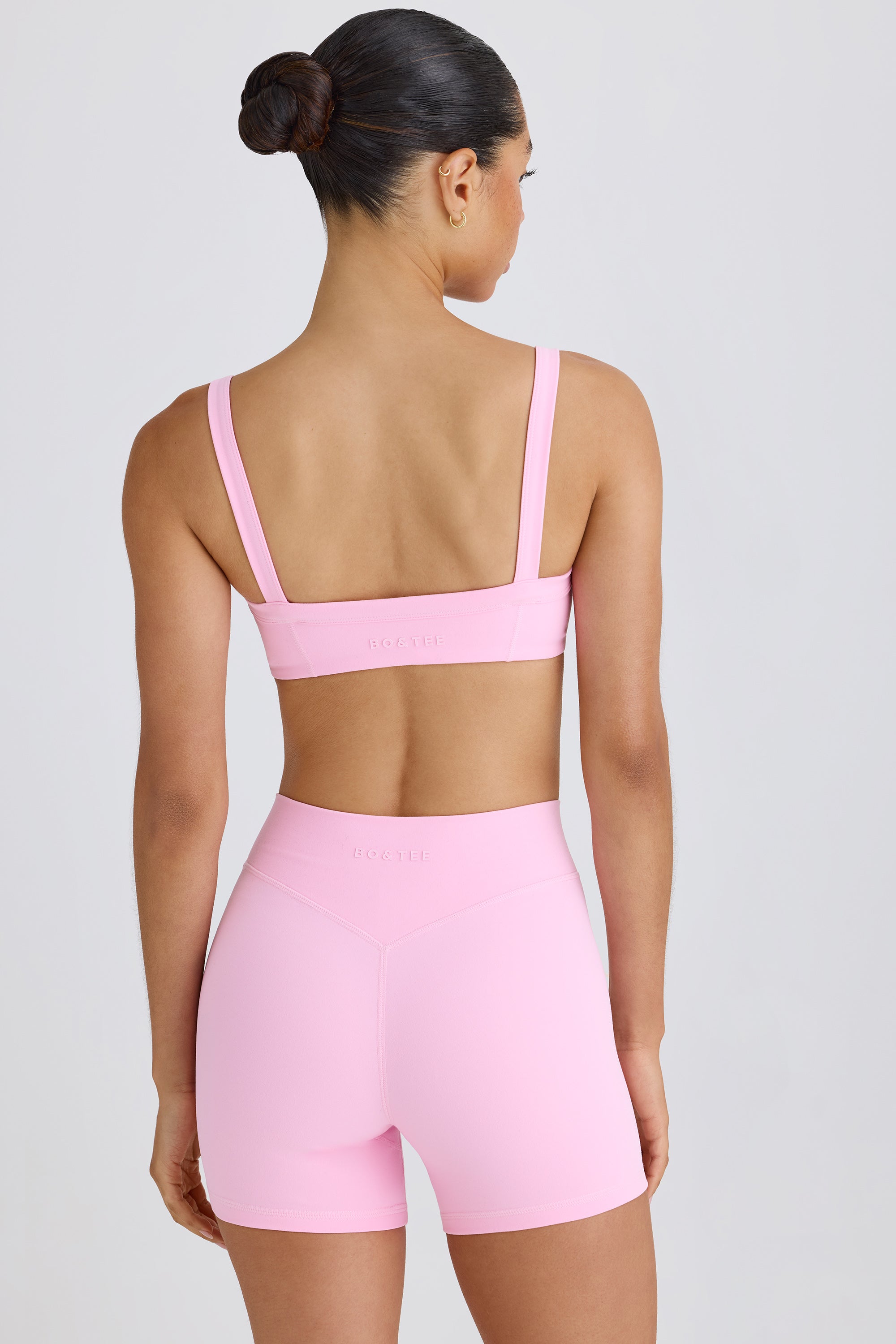 Soft Active Crossover Mini Shorts in Bubblegum Pink