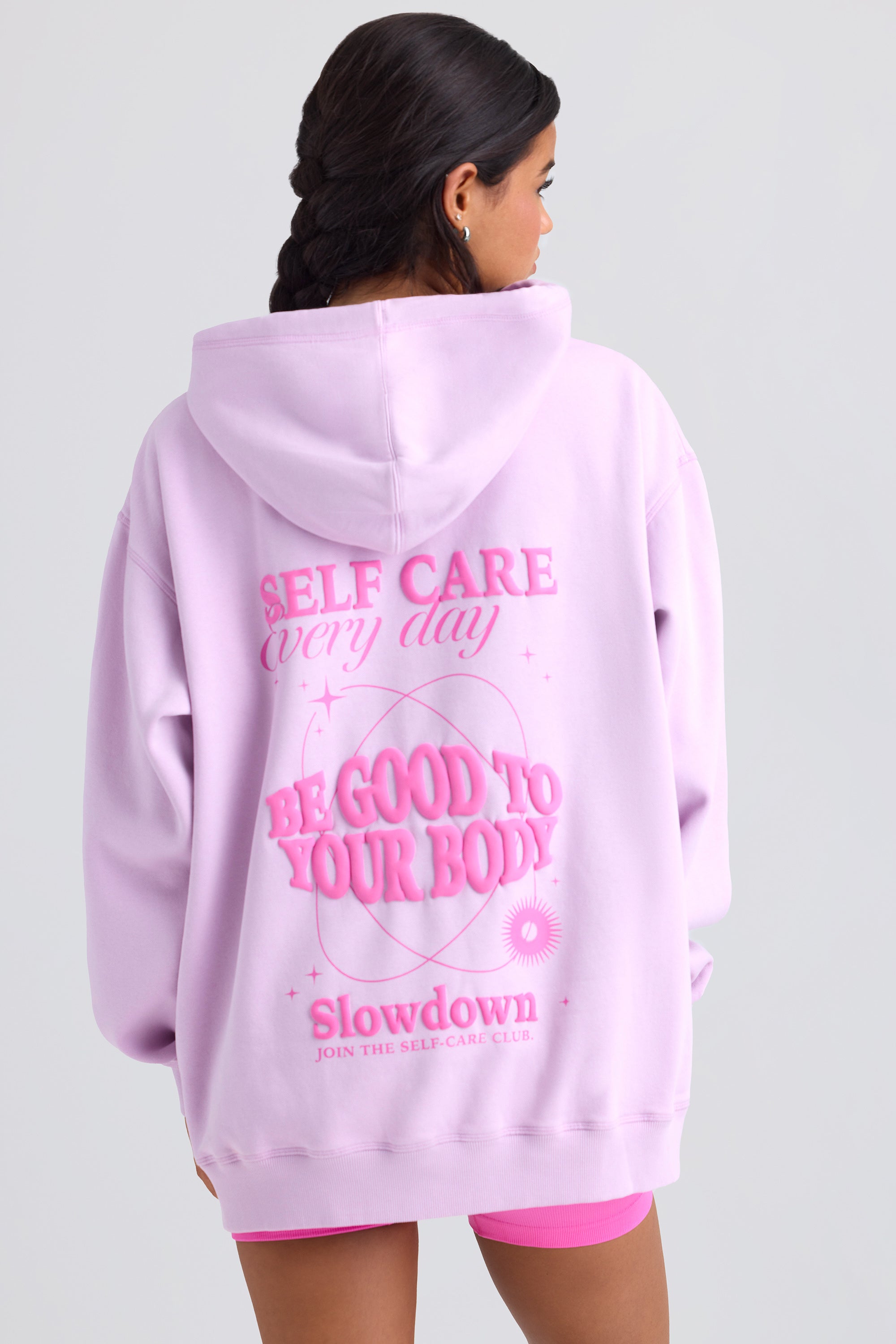 Oversized Hoodie in Violet Pink