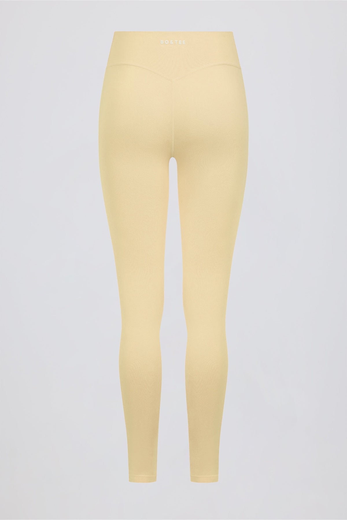 Brushed Jersey Ruched Mid-Rise Leggings in Lemon Marl