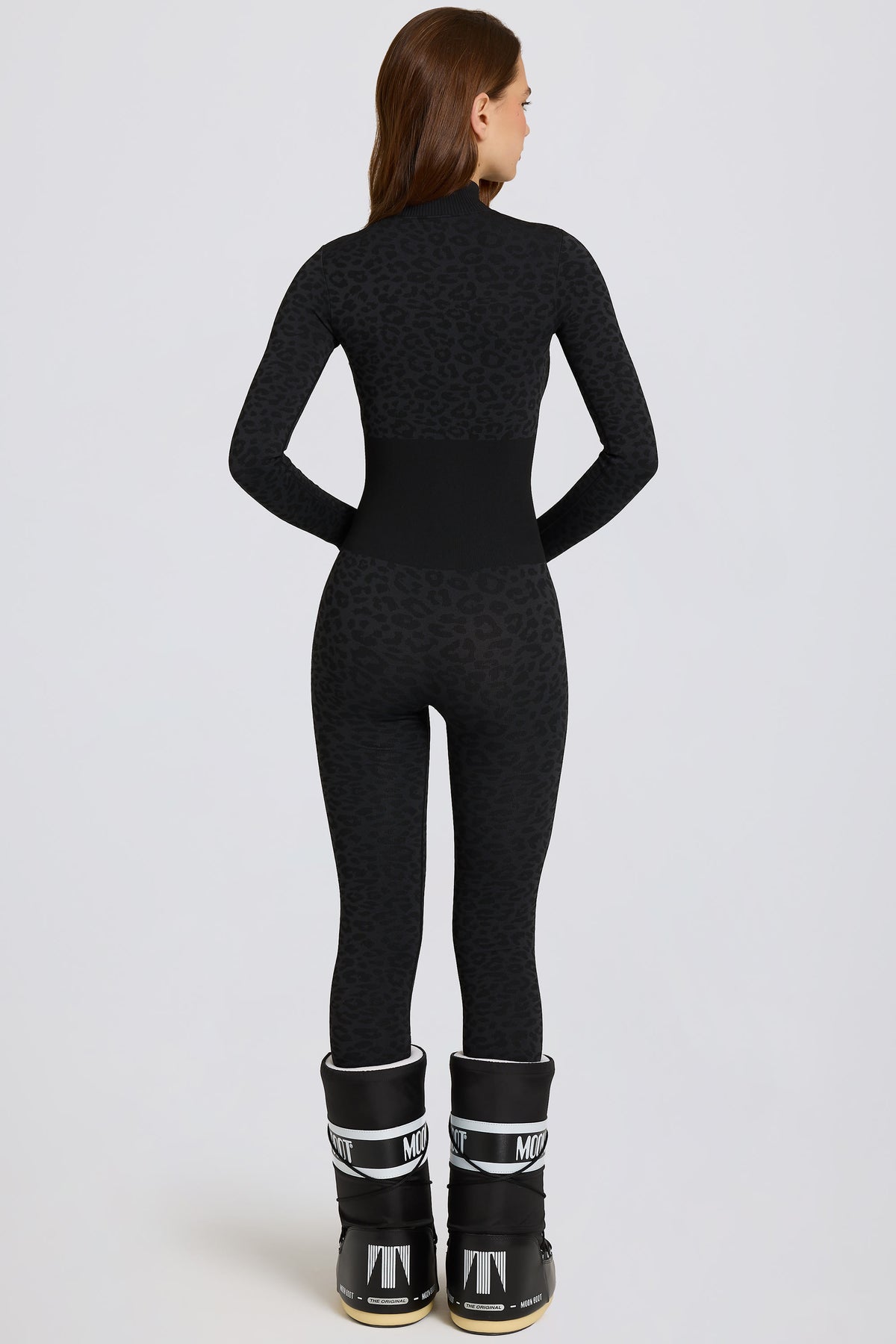 Thermal Base-Layer Jumpsuit in Black Leopard