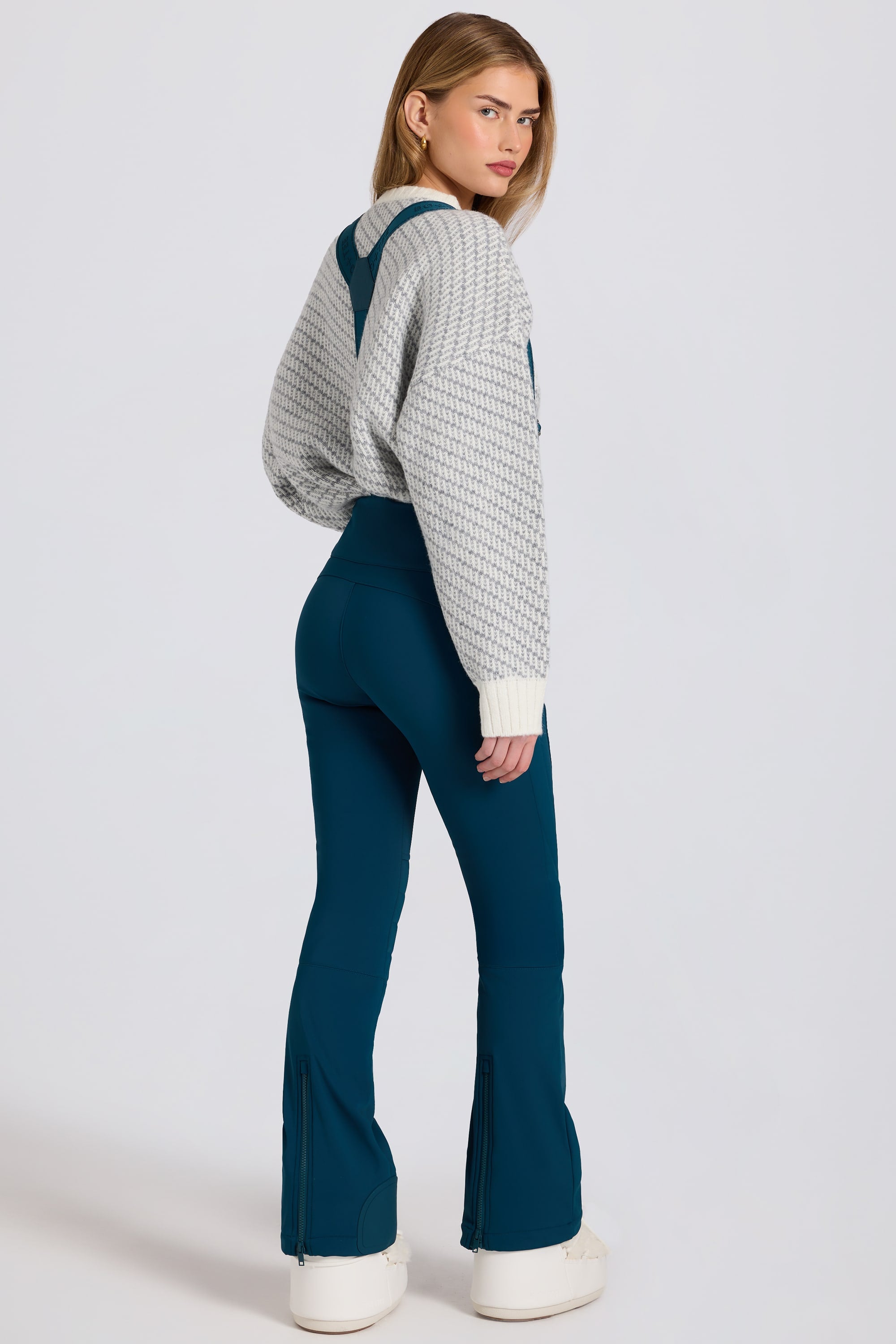 Waterproof High-Rise Salopettes with Suspenders in Teal – Bo+Tee