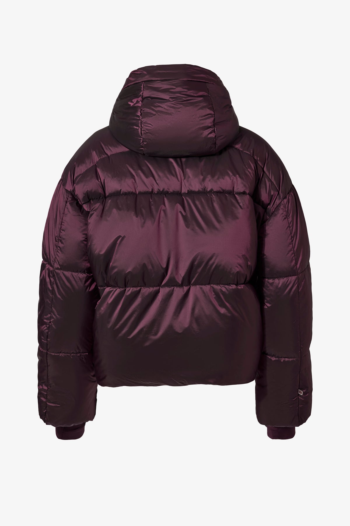 Waterproof Cropped Oversized Ski Jacket in Burgundy