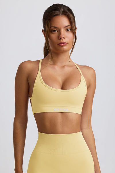 Super Sculpt Seamless Backless Sports Bra in Butter Yellow
