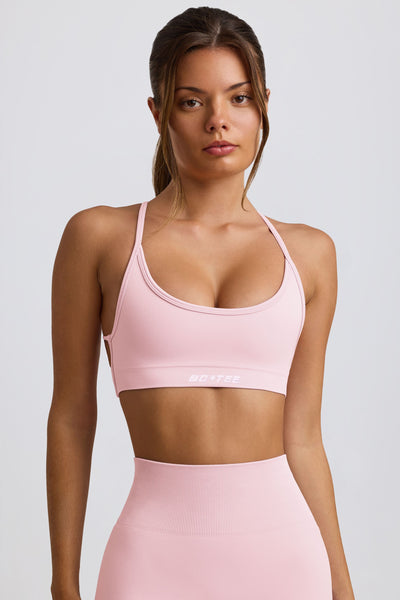 Super Sculpt Seamless Backless Sports Bra in Powder Pink
