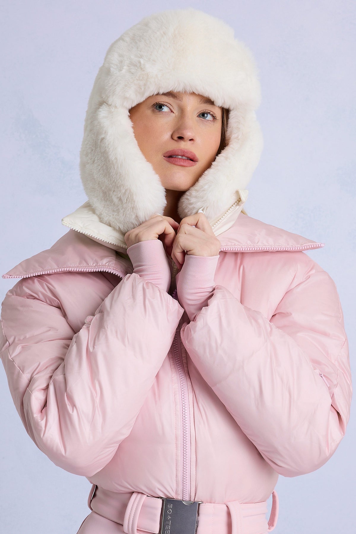 Faux-Fur Trapper Hat in Ice