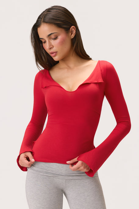 ButterCloud™ Long-Sleeve Top in Chilli