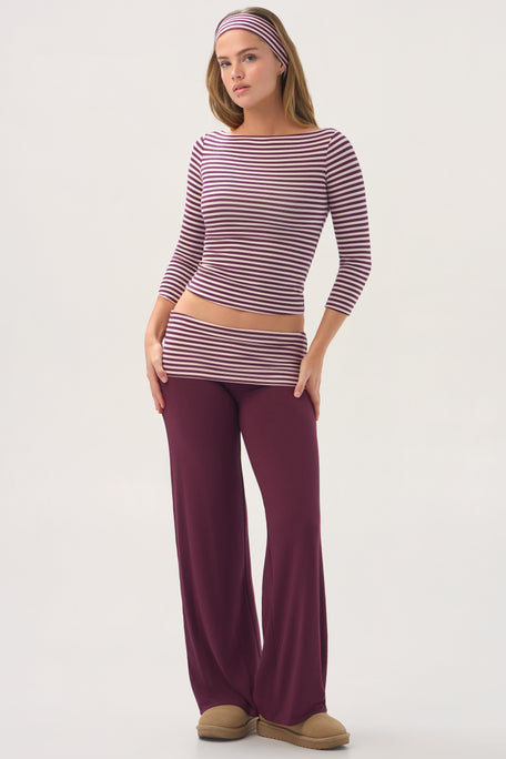 ButterCloud™ Wide-Leg Trousers in Plum