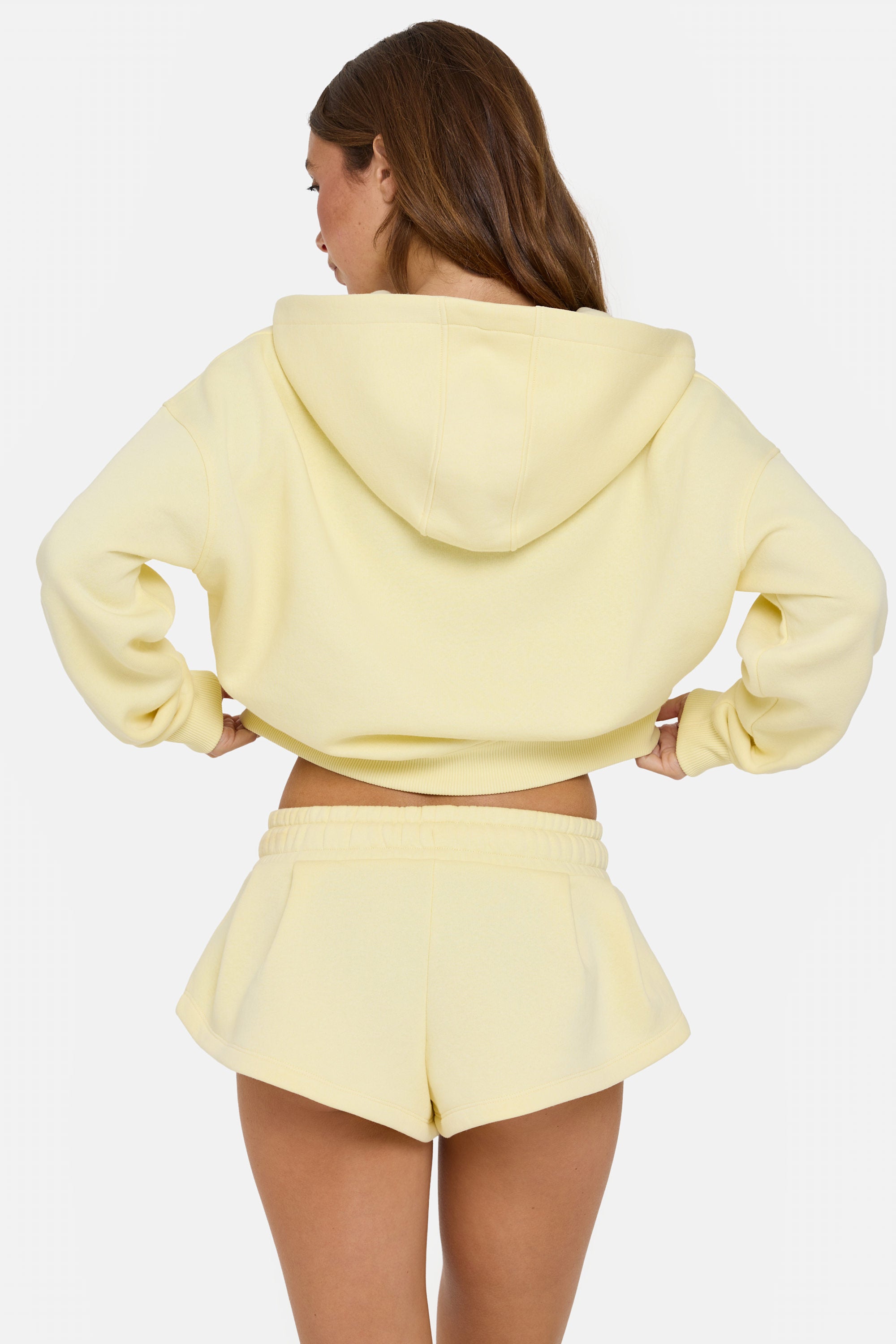 Mid-Rise Mini Shorts in Butter Cream