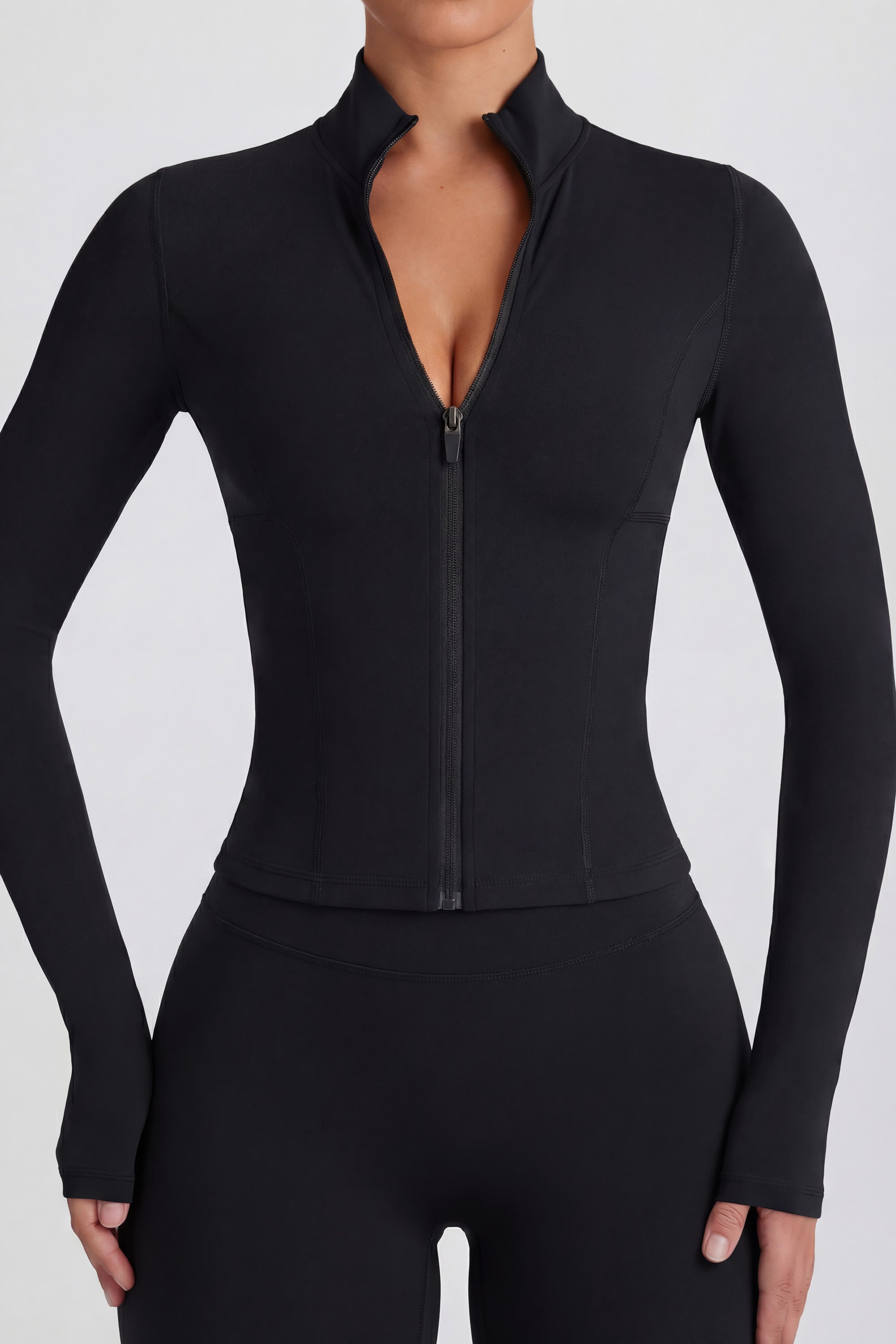 Soft Active Zip-Up Jacket in Black – Bo+Tee