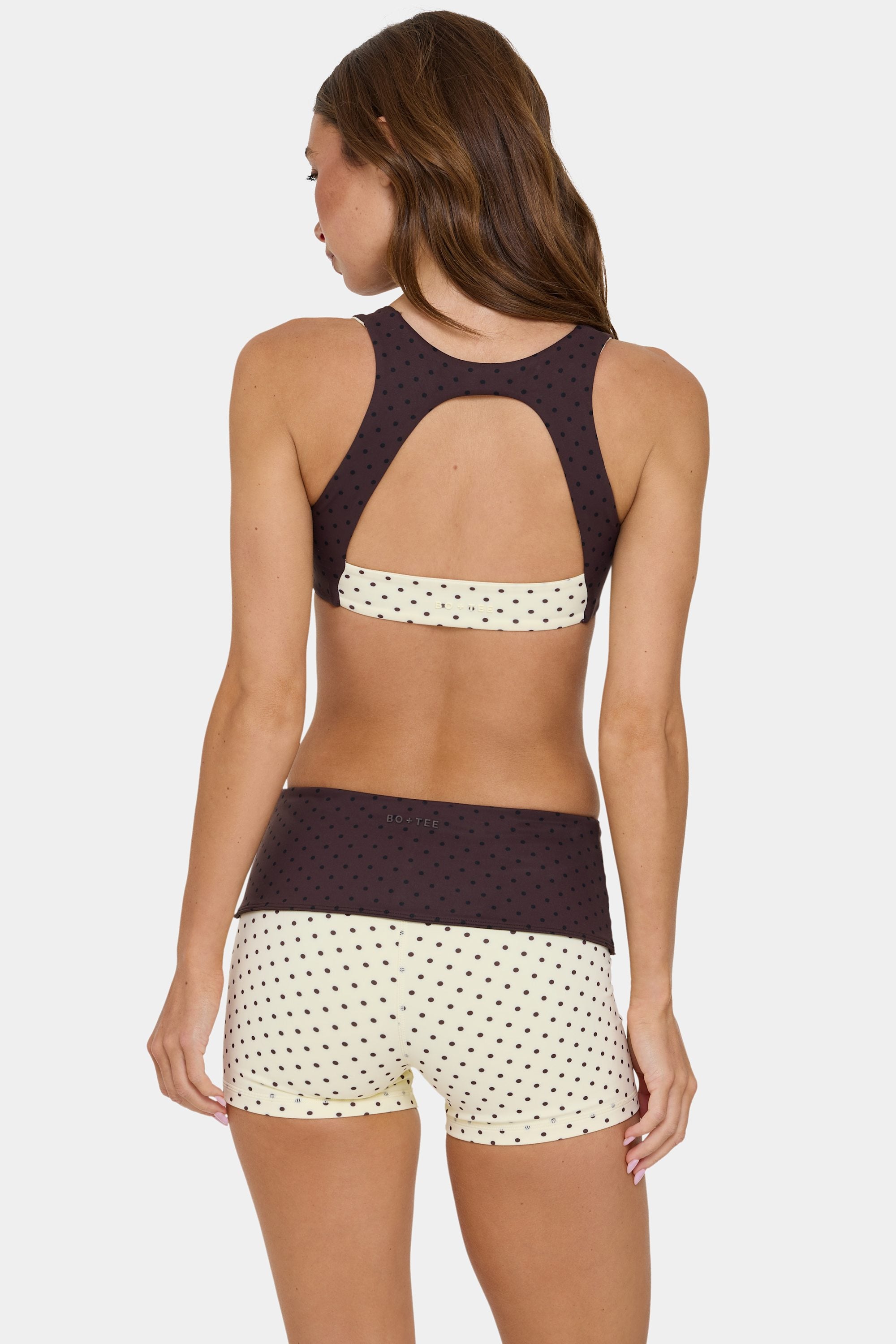 Soft Active Foldover Mini Shorts in Cookie Butter