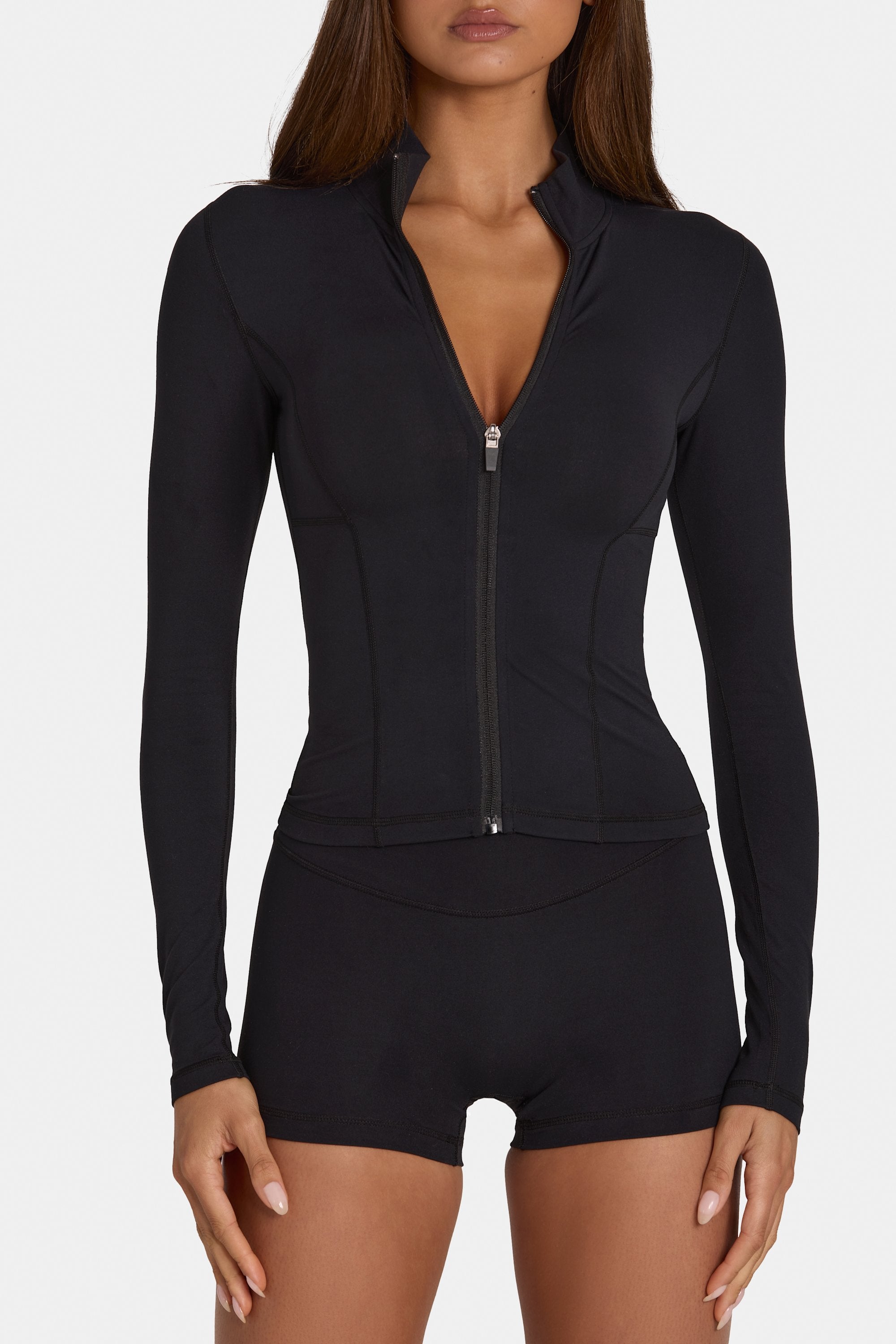Soft Active Zip-Up Jacket in Black – Bo+Tee