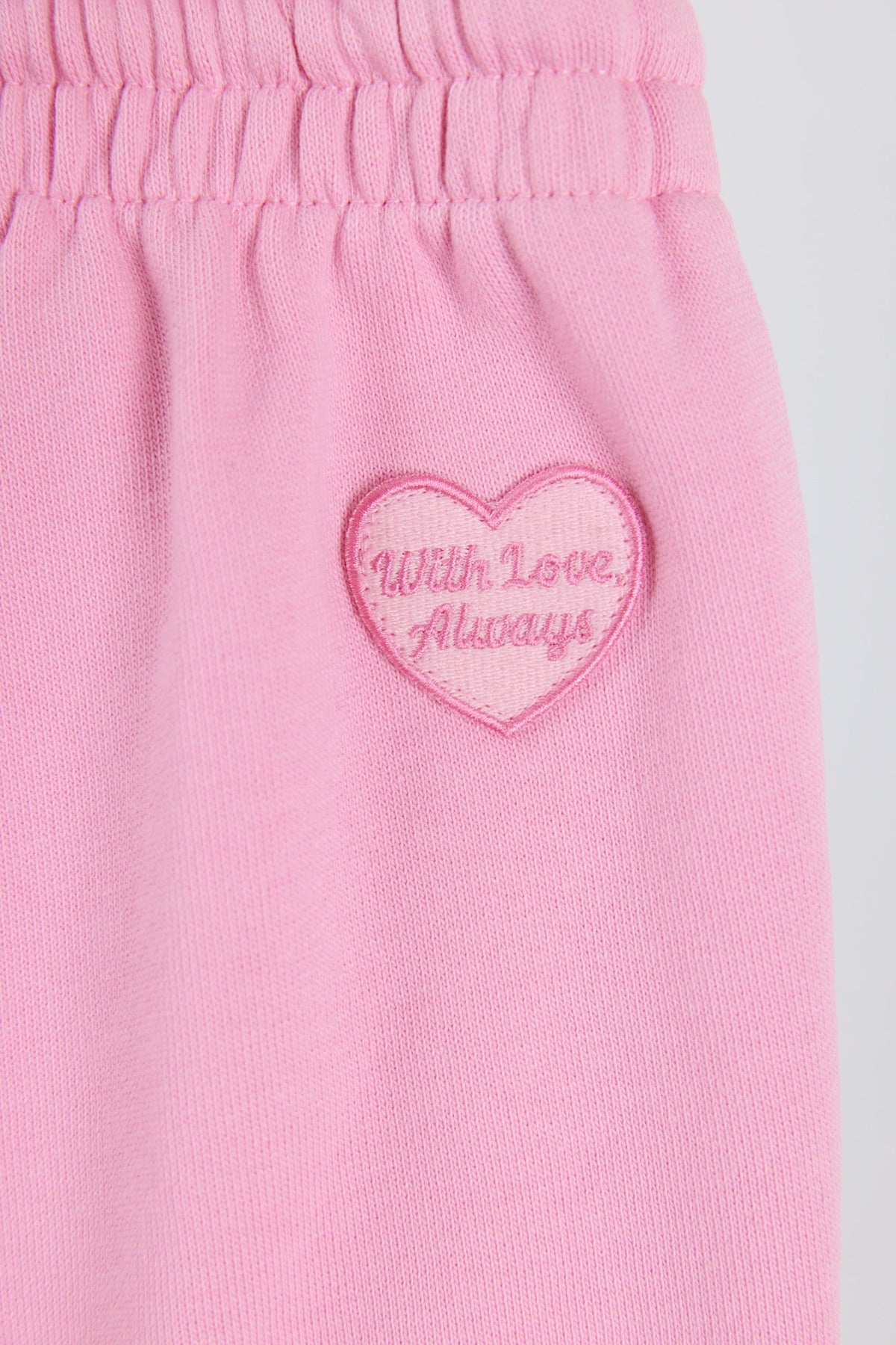 Soft Cotton Jersey Mid-Rise Wide-Leg Joggers in Baby Pink