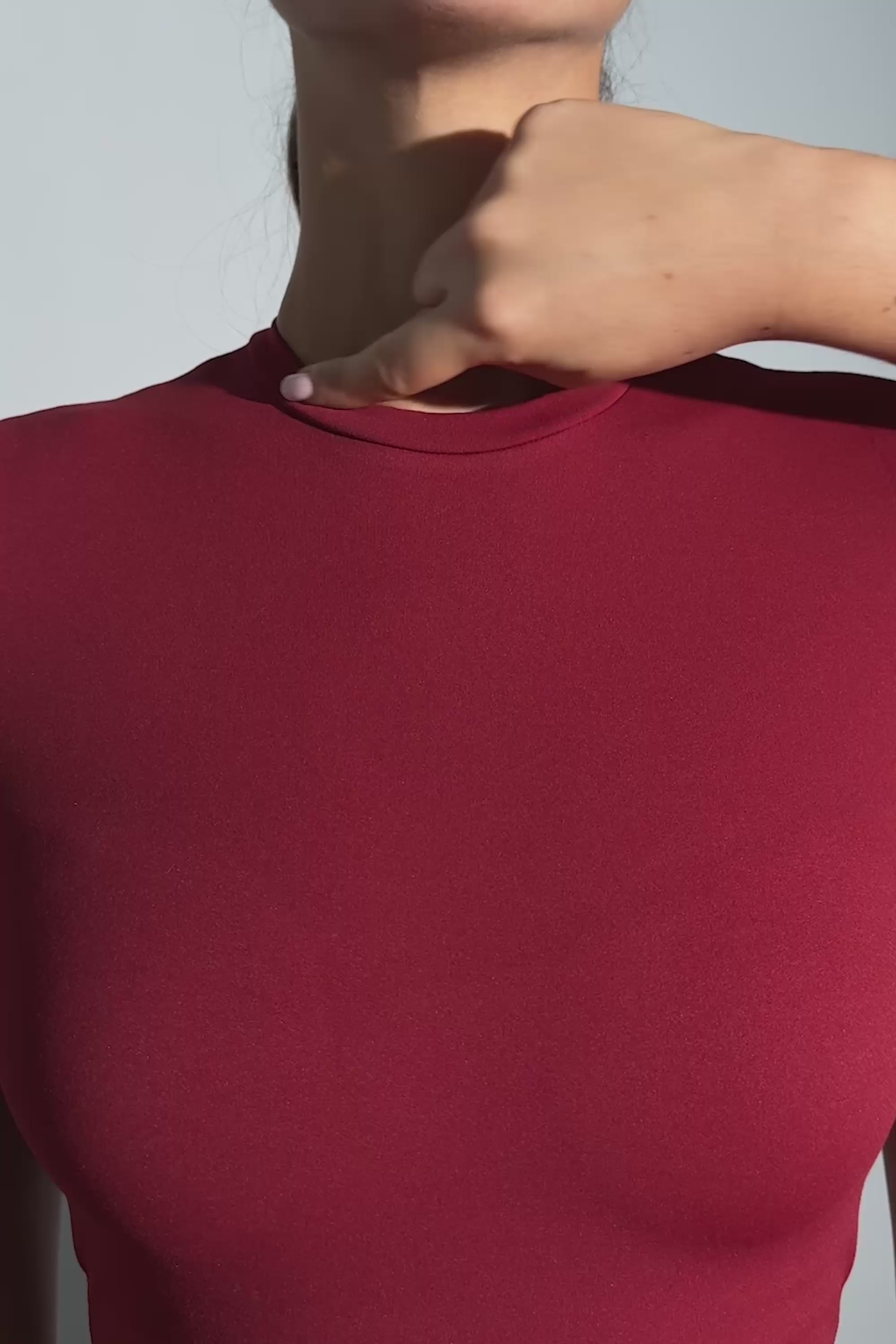 Soft Active Short Sleeve Top in Dark Cherry – Bo+Tee