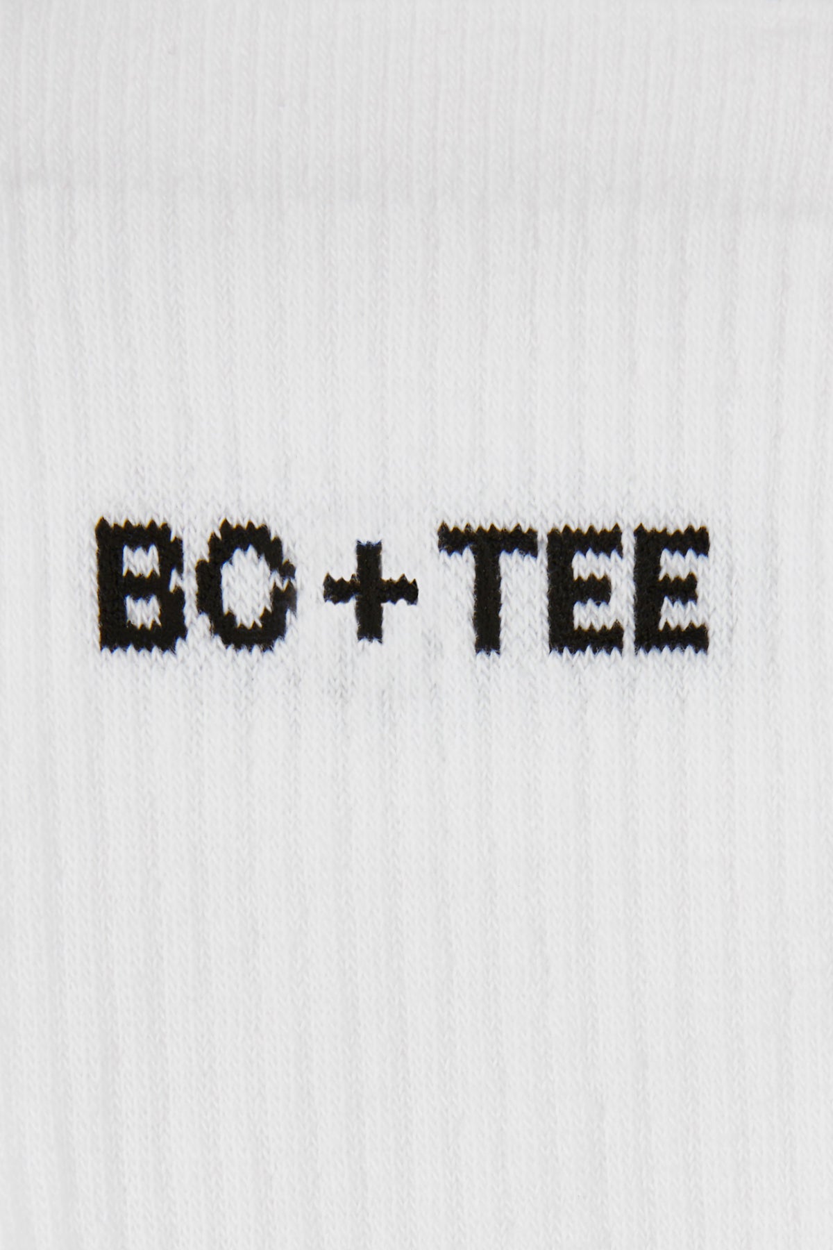 Ribbed Half-Crew Socks in White