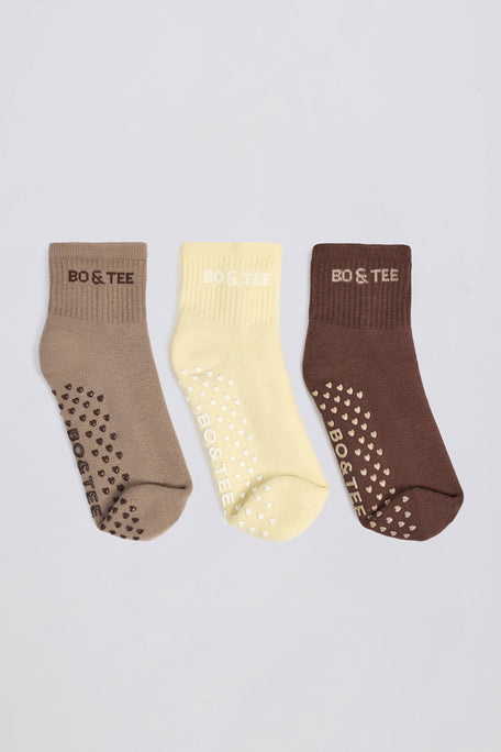Pilates Sock Bundle in Mocha Multi in Multi Mocha