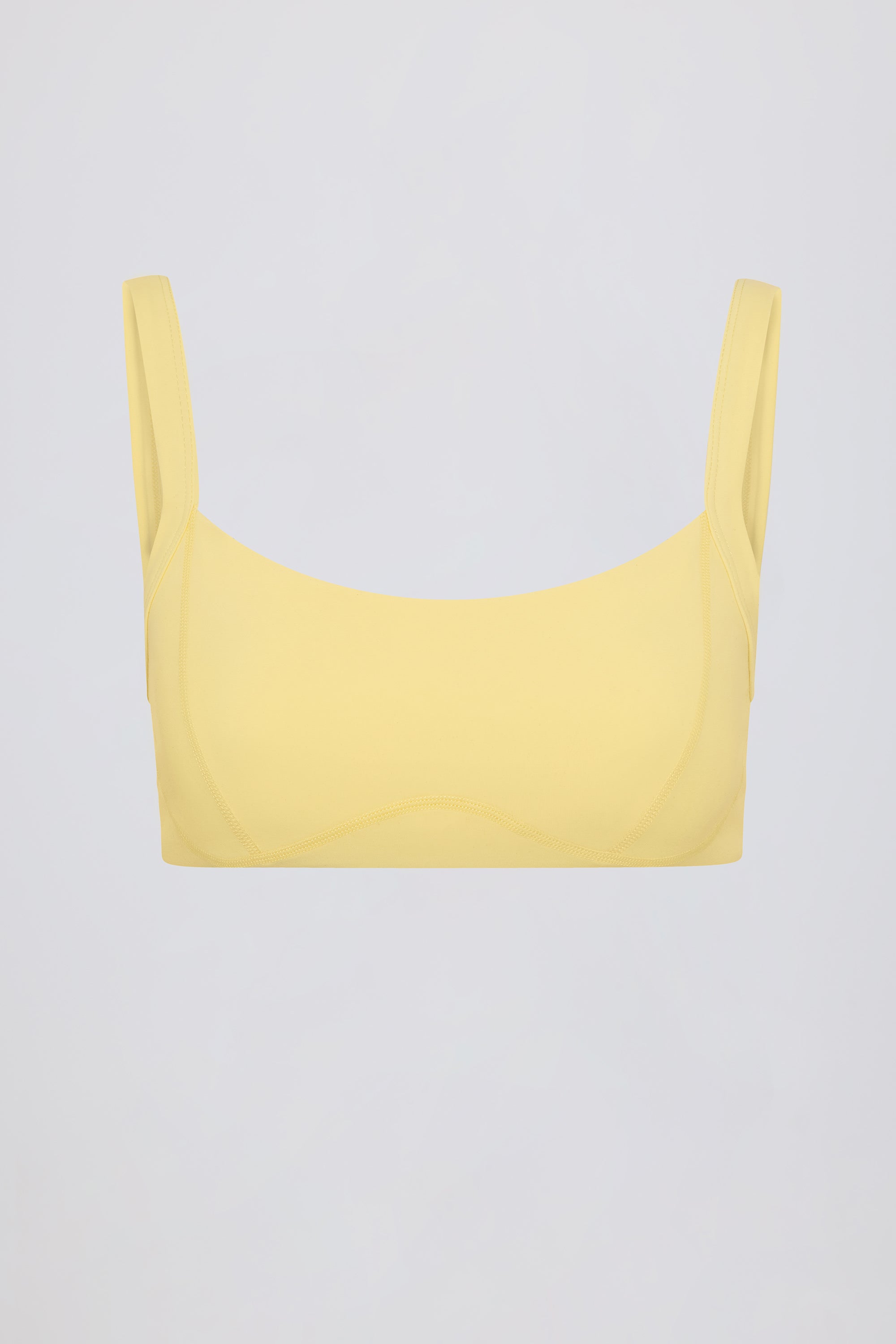 Soft Active Seam-Detail Sports Bra in Lemon