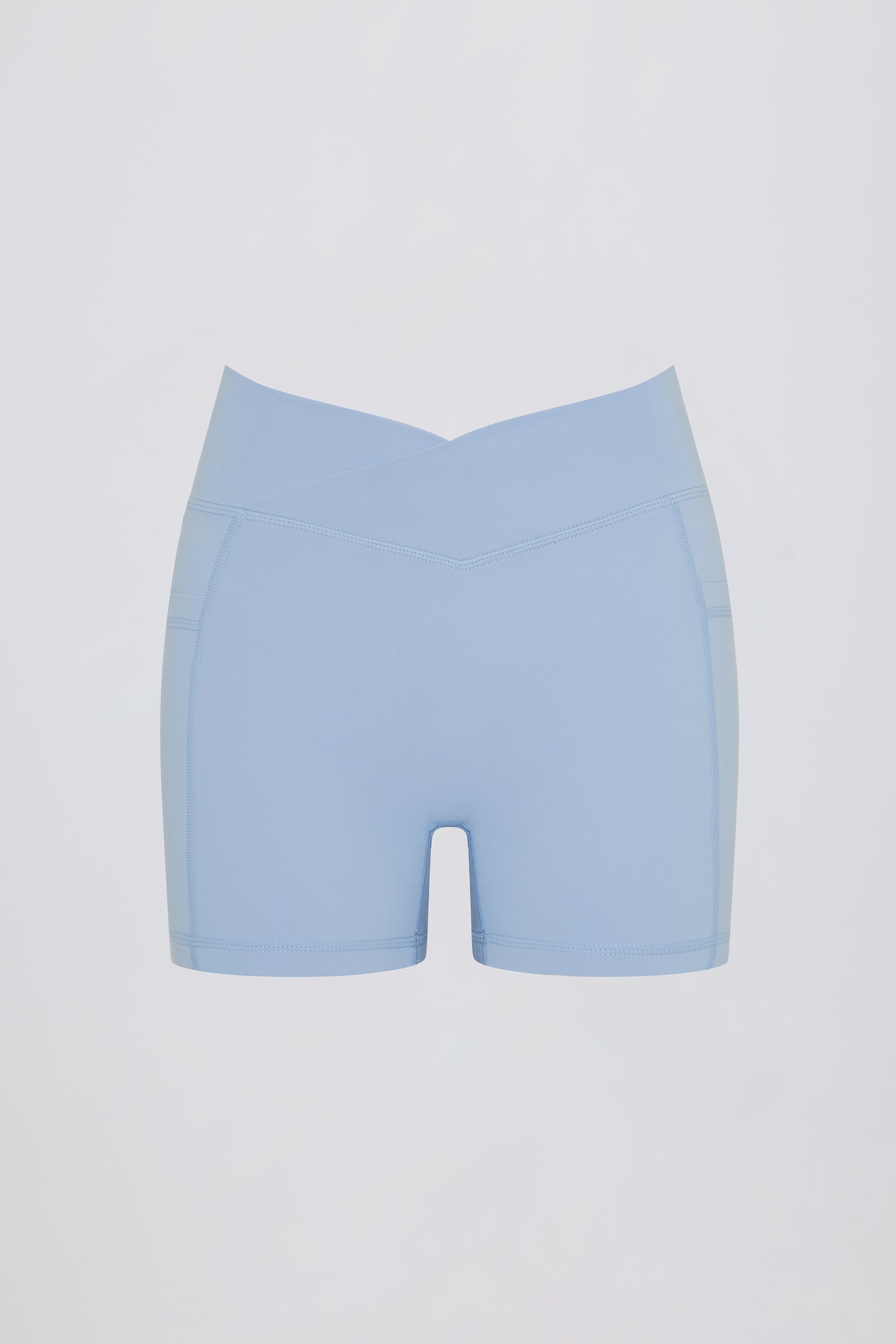 Soft Active Pocket V-Waist Mini Shorts in Sky