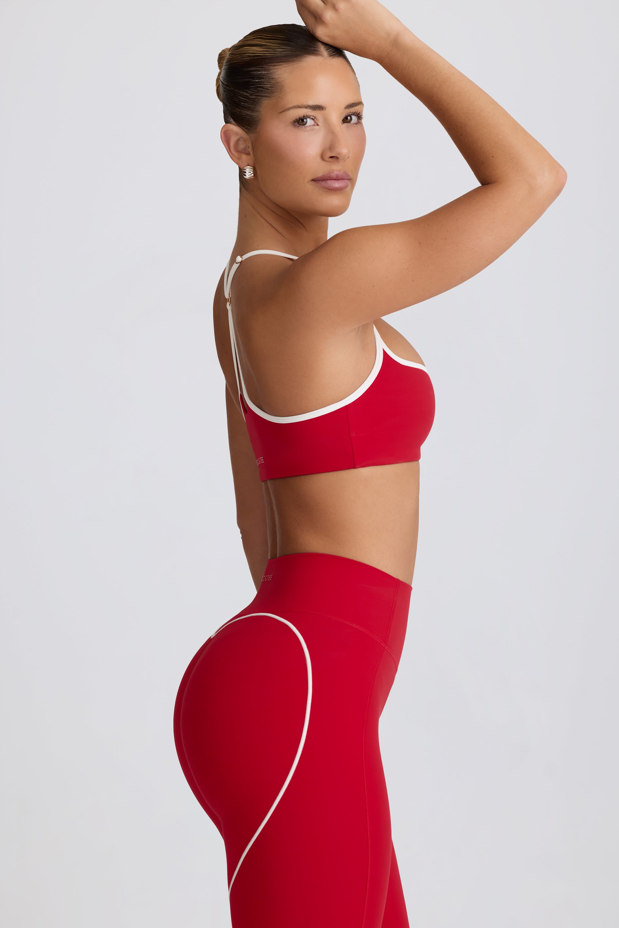 Bo+Tee ボーアンドティー　ハートレギンス　ブラトップセット Soft Active Sweetheart-Neck Sports Bra in Hot Red – Bo+Tee