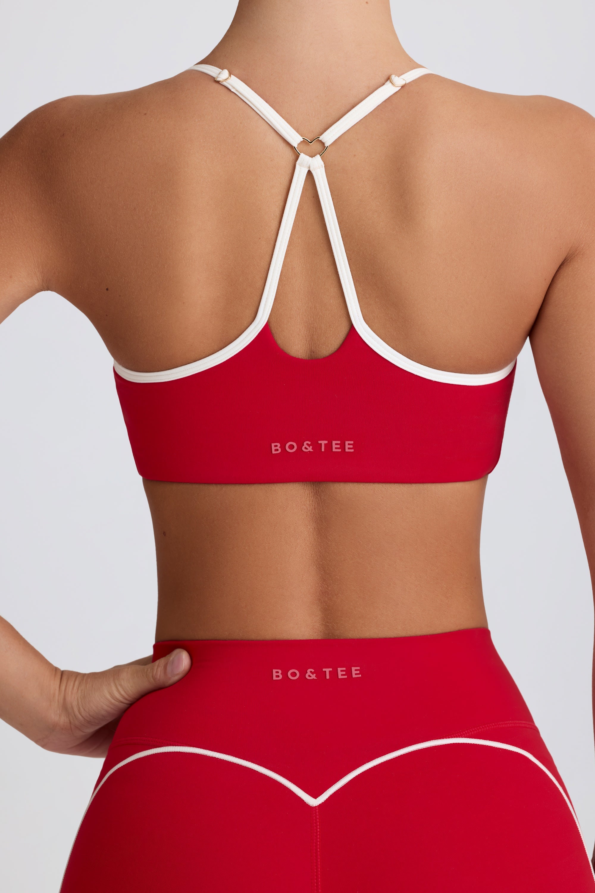 Soft Active Sweetheart-Neck Sports Bra in Hot Red – Bo+Tee