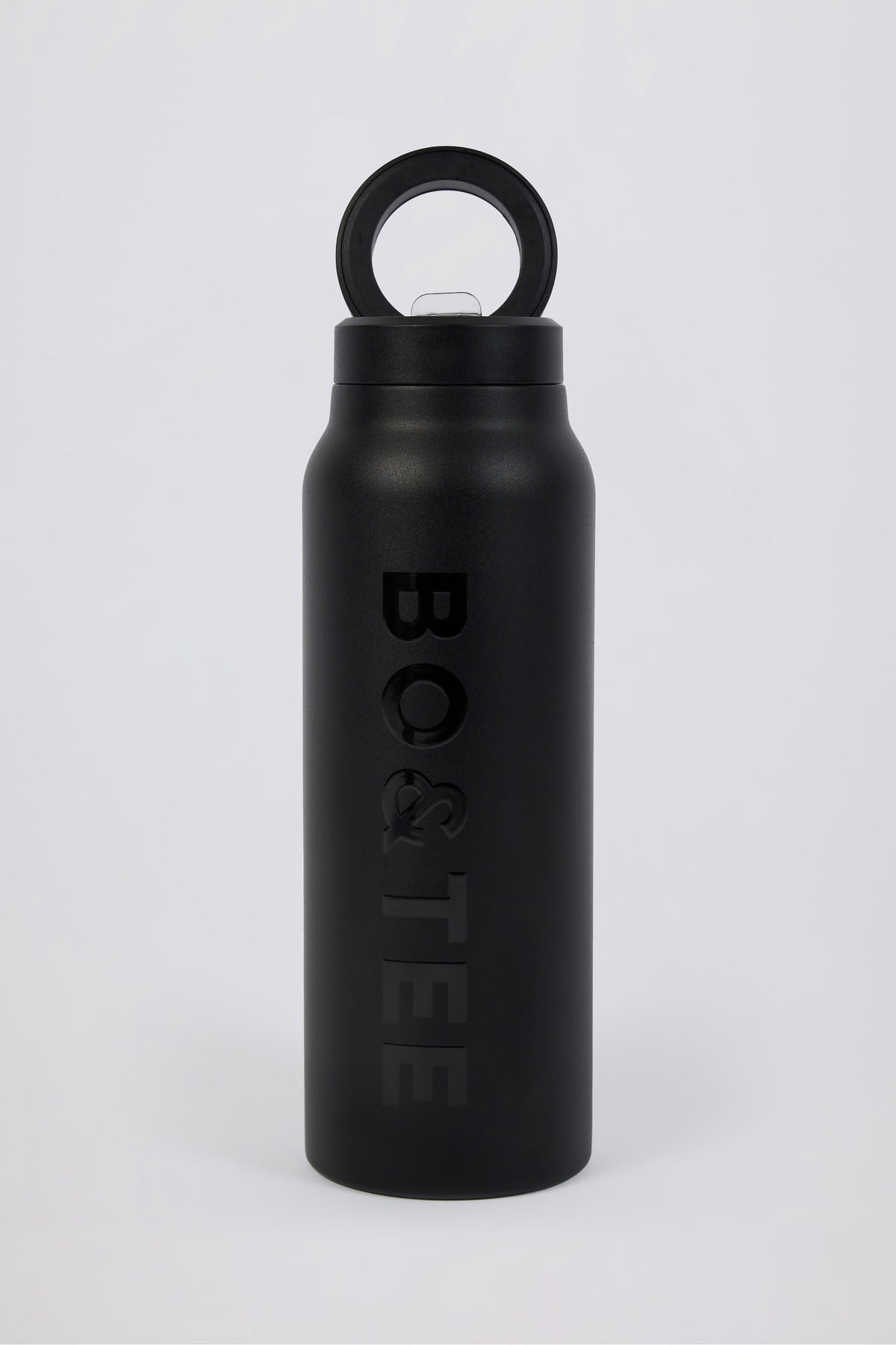 Magnetic Thermos-Insulated Stainless Steel Water Bottle in Black