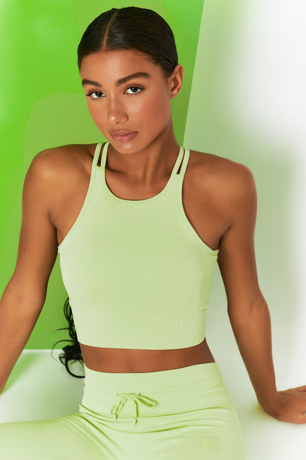 Gym Outfits 2023  Neon Yellow Aesthetic Buckle Push up Sport Bra Top – TGC  FASHION